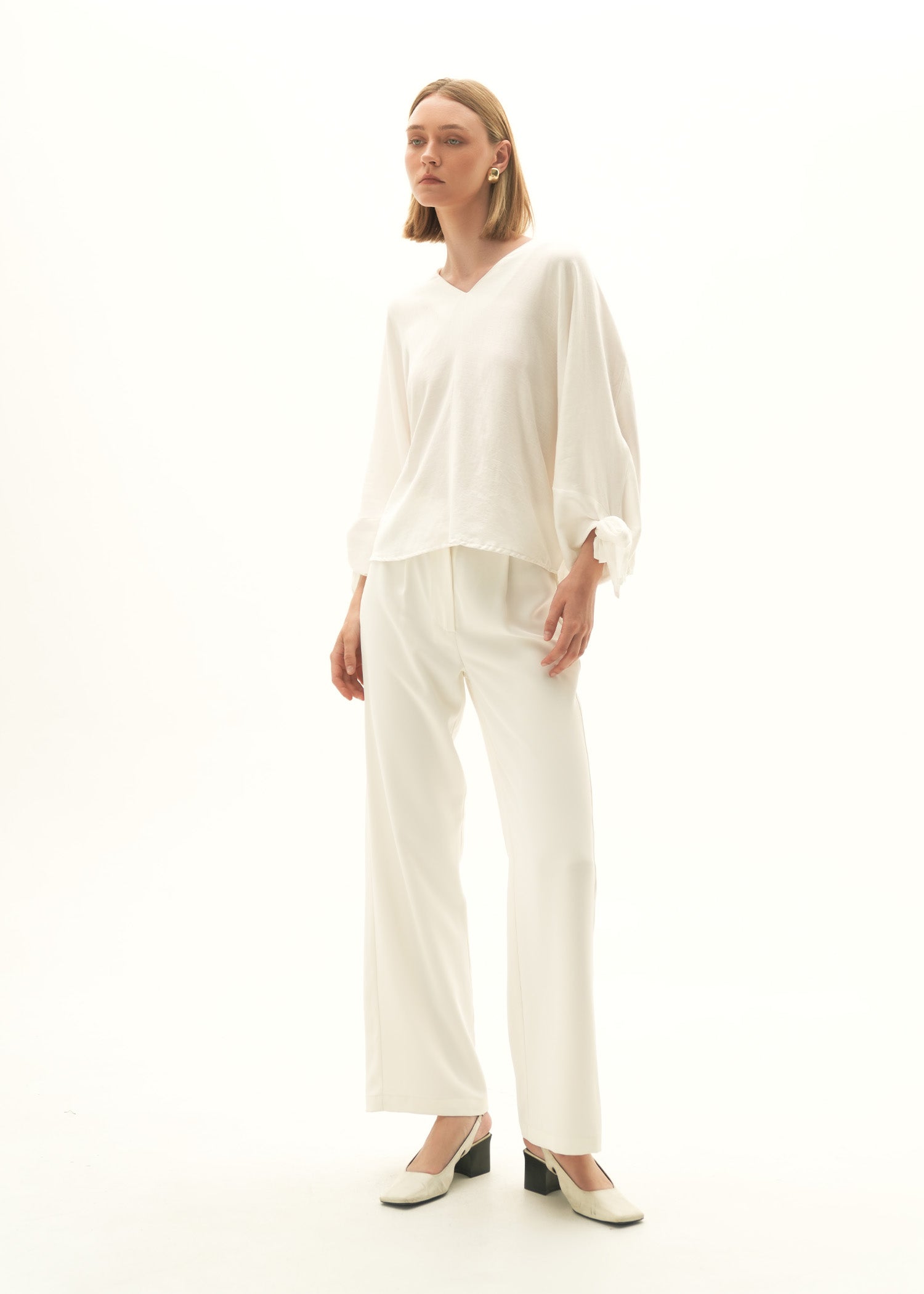 NishatUK - White Solids Polyester 1-piece ready to wear Top