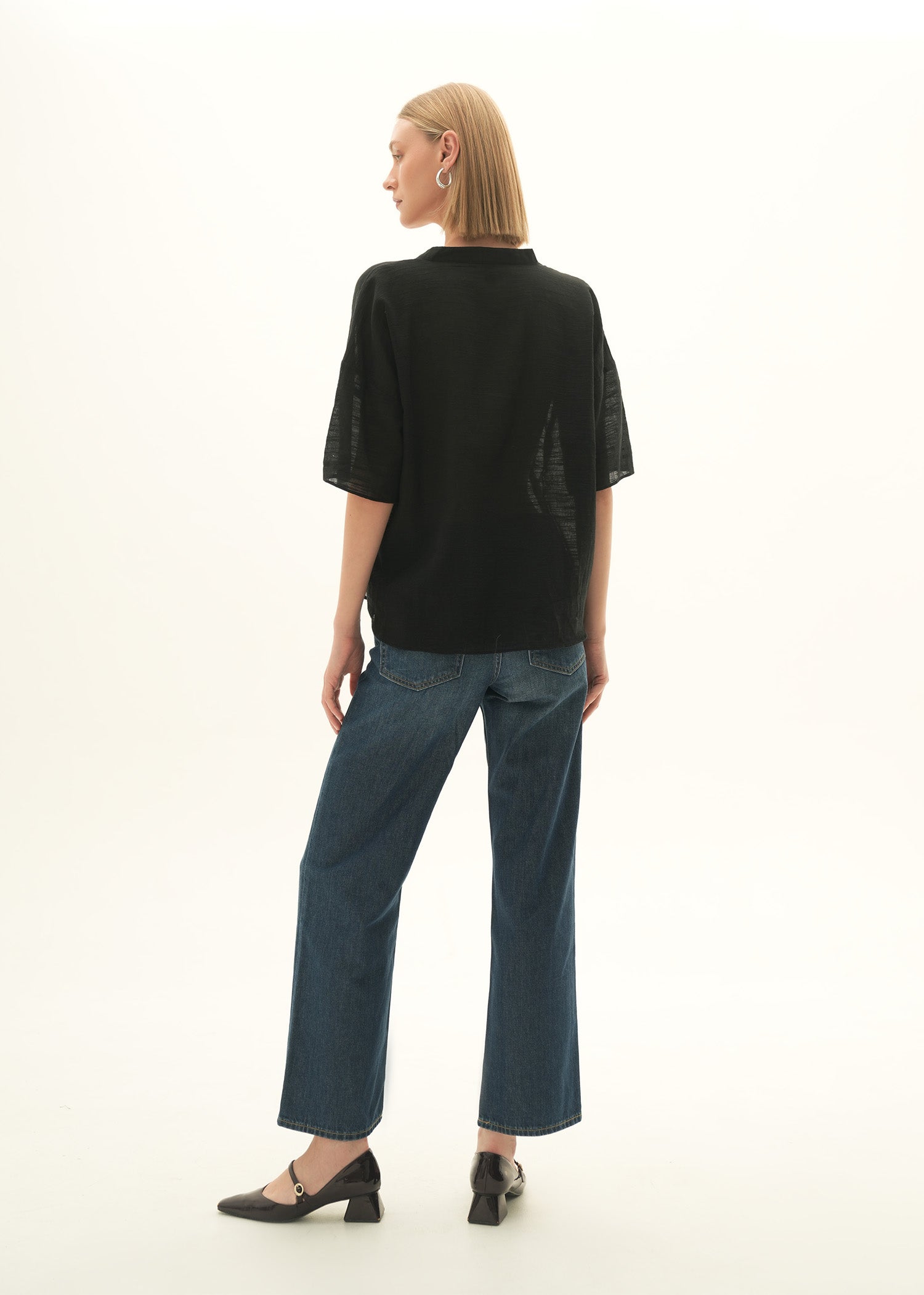 NishatUK - Black Solids Cotton 1-piece ready to wear Blouse