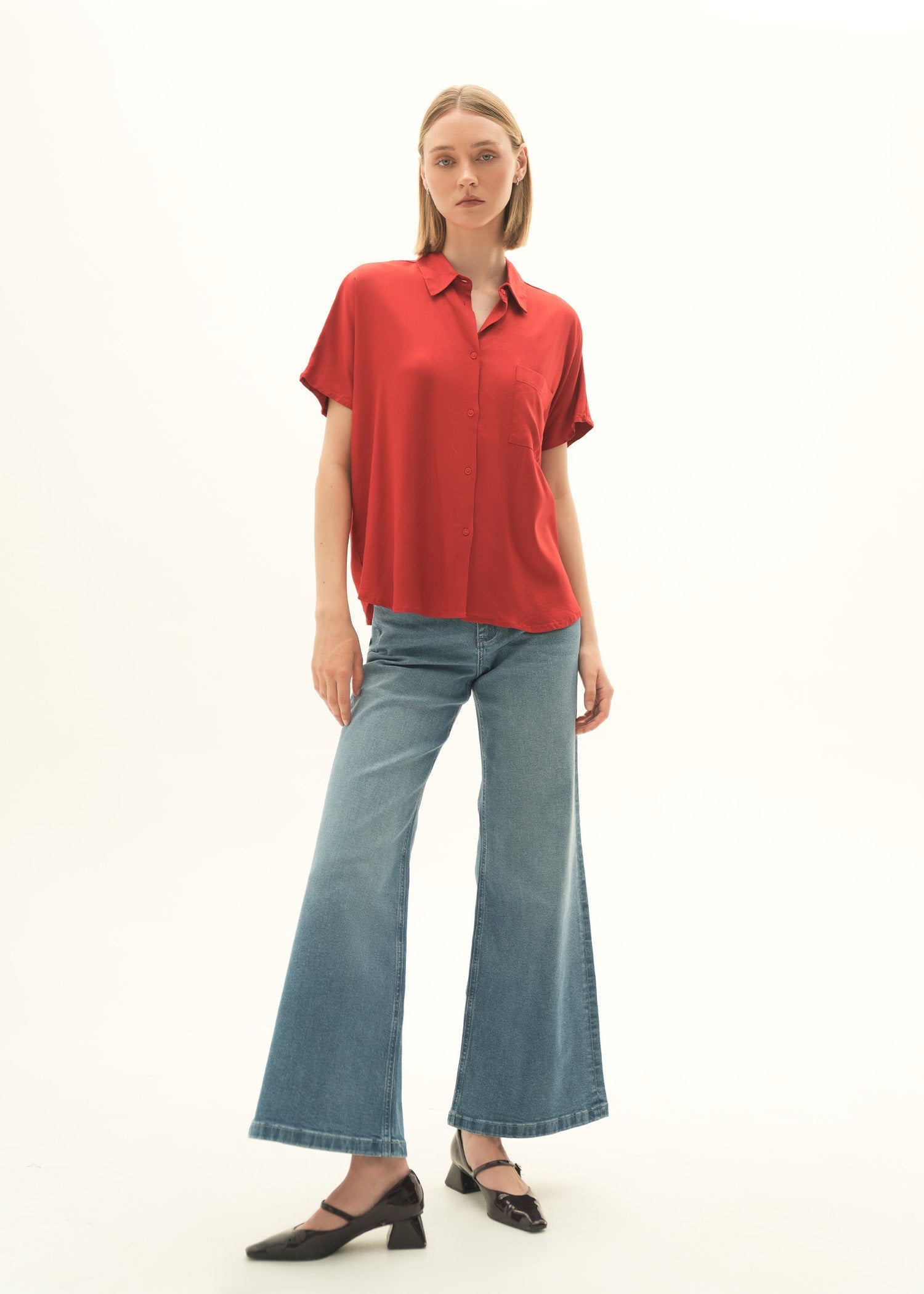 NishatUK - Mid Blue Solids Cotton 1-piece ready to wear Denim