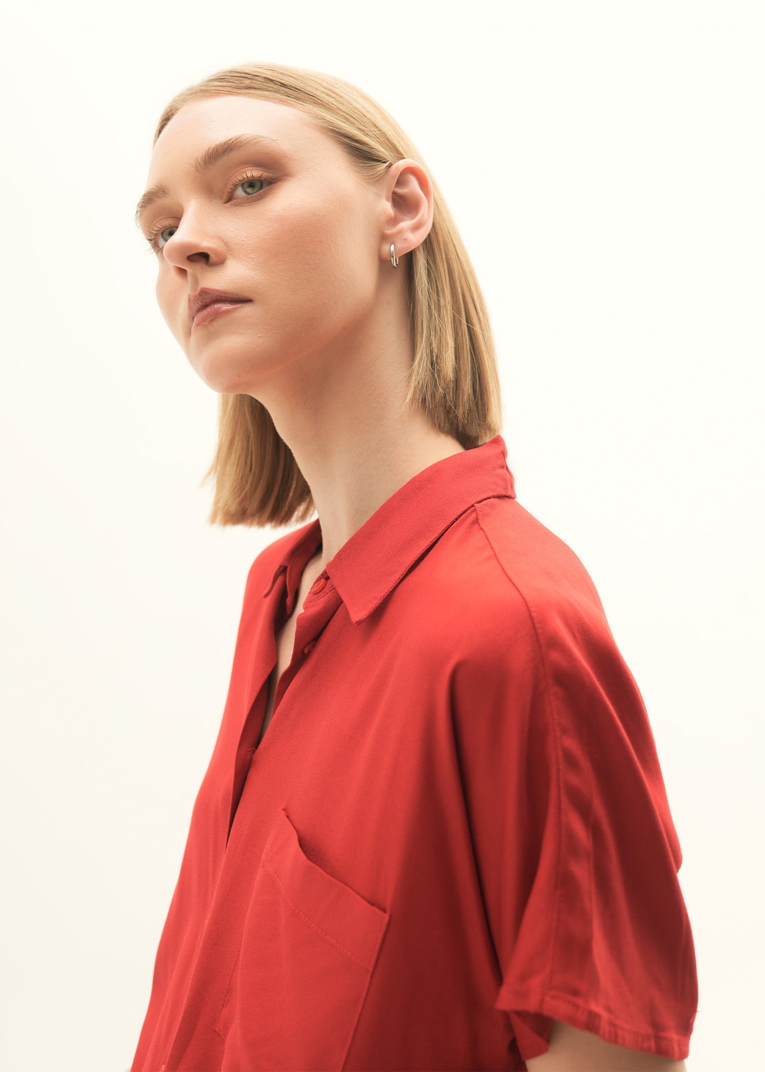 NishatUK - Red Solids Viscose 1-piece ready to wear Shirt