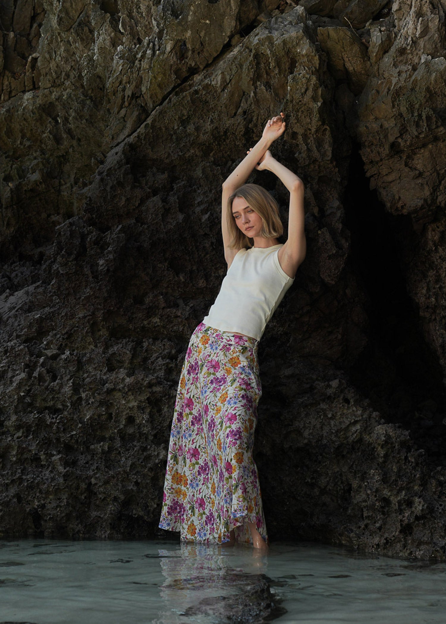 NishatUK - Multi Printed Viscose 1-piece ready to wear Skirt