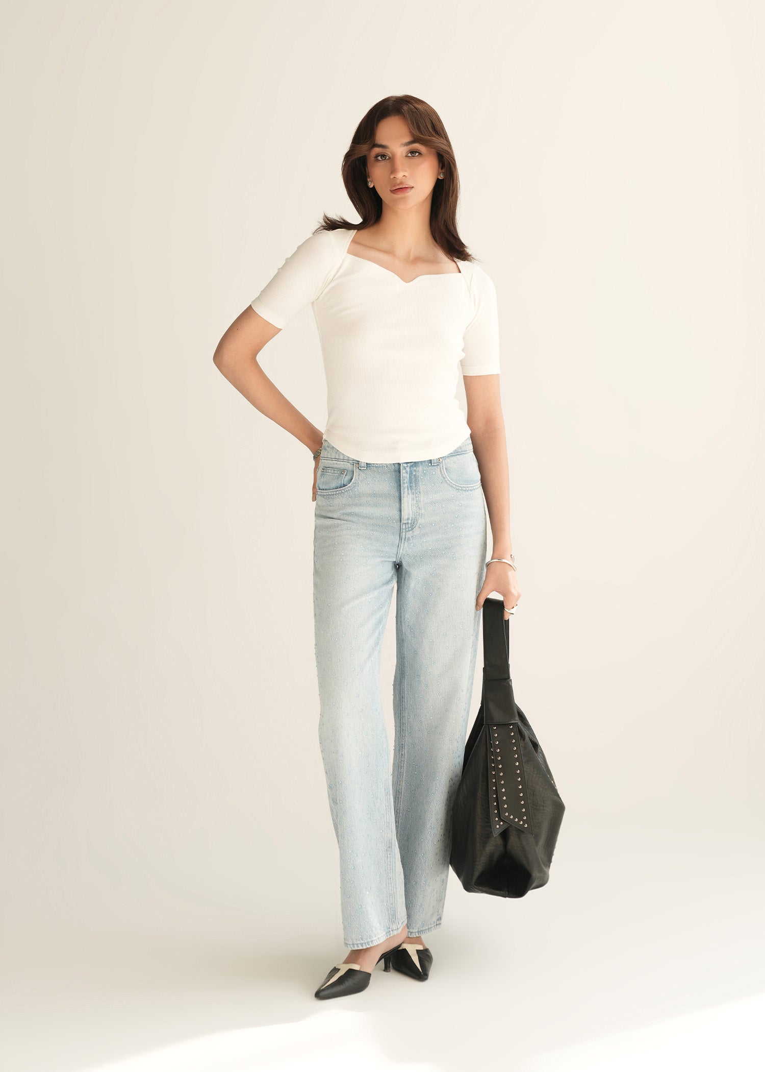 NishatUK - White Solids Cotton 1-piece ready to wear Top