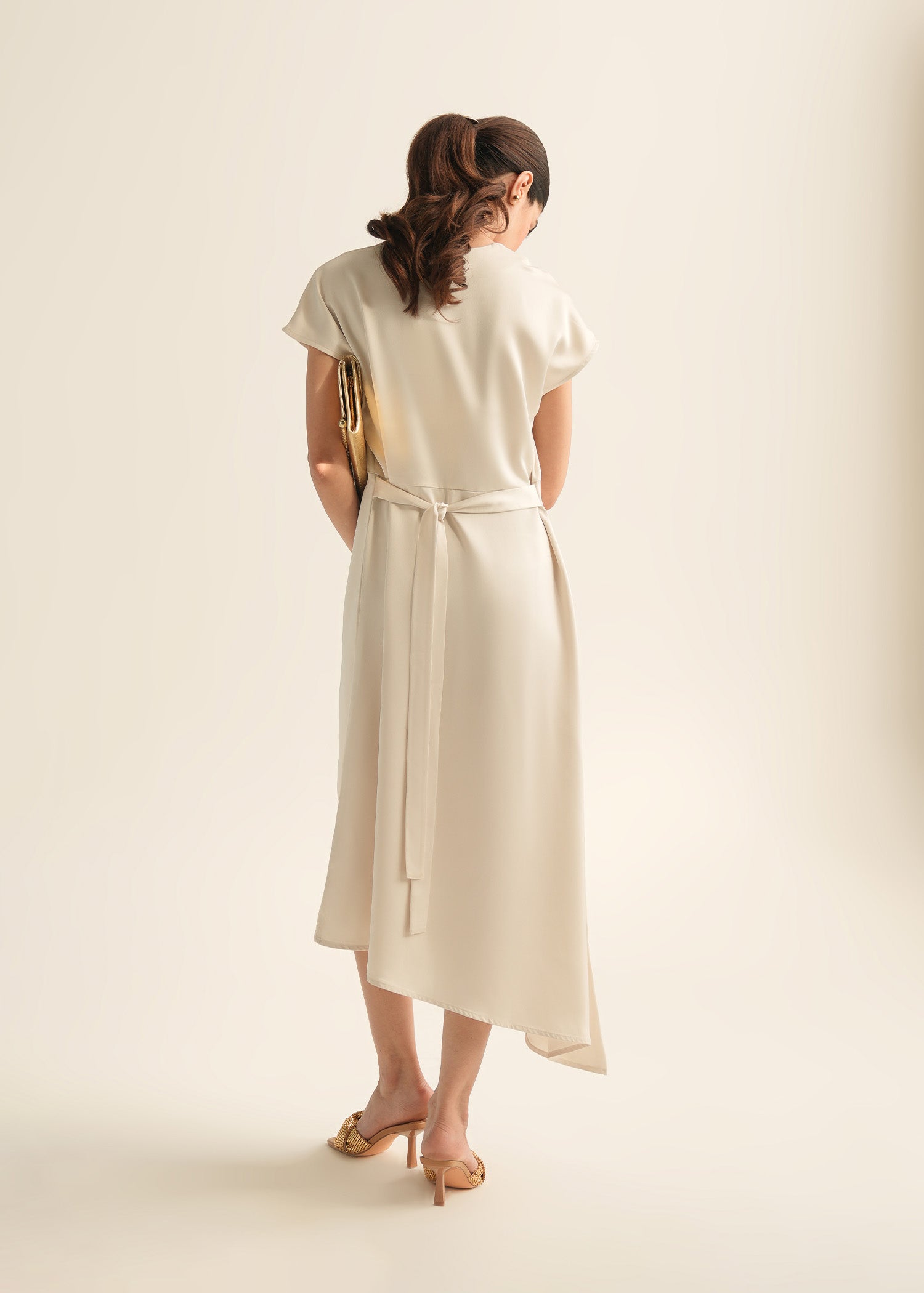 NishatUK - White Solids Polyester 1-piece ready to wear Long Dress