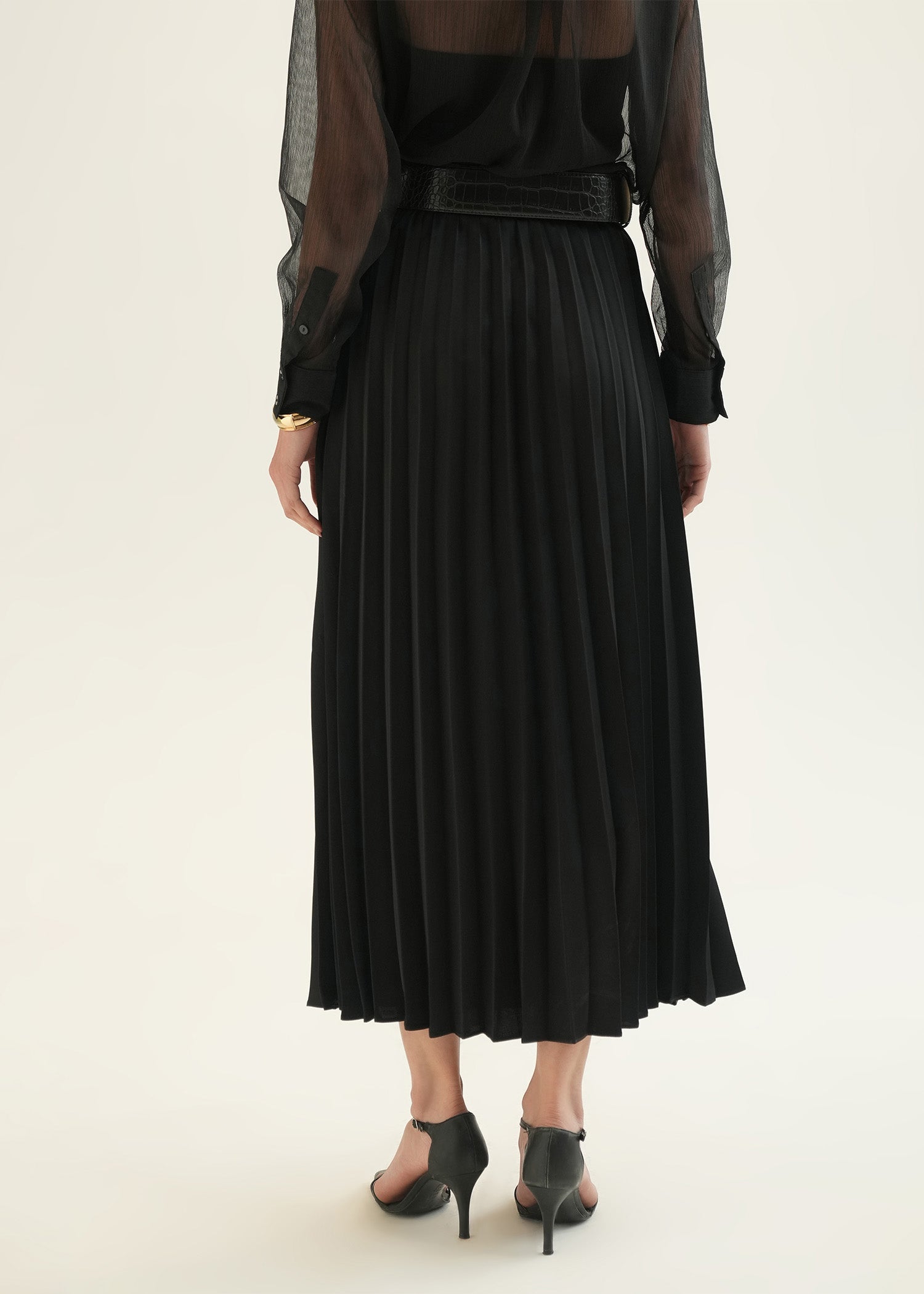 NishatUK - Black Solids Polyester 1-piece ready to wear Skirt