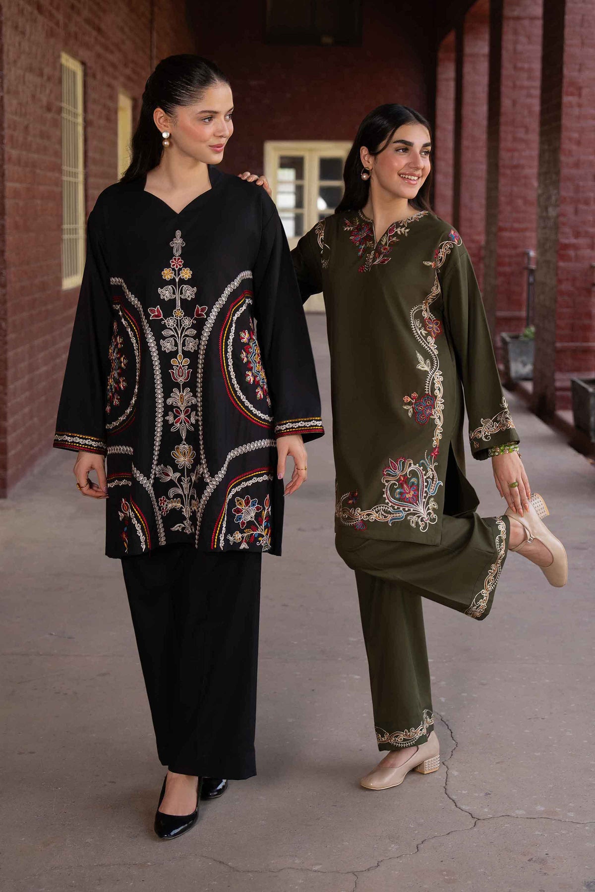 Nishat UK - Black Embroidered PV 2 Pieces ready to wear Dress