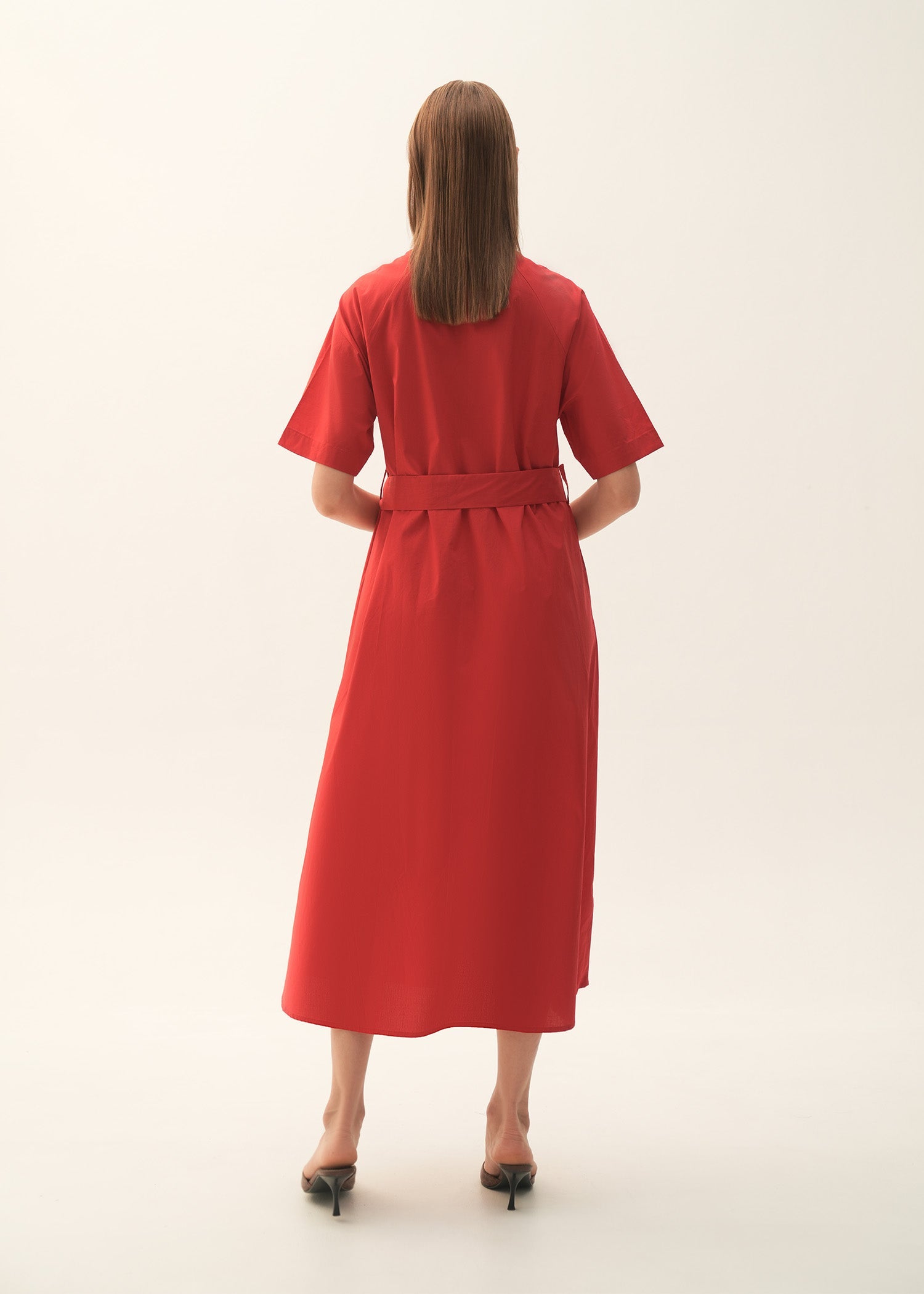NishatUK - Red Solids Cotton 1-piece ready to wear Long Dress