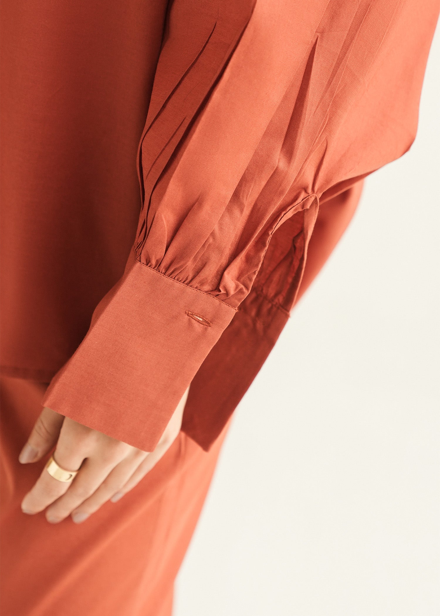 NishatUK - Rust Solids Cotton 1-piece ready to wear Blouse