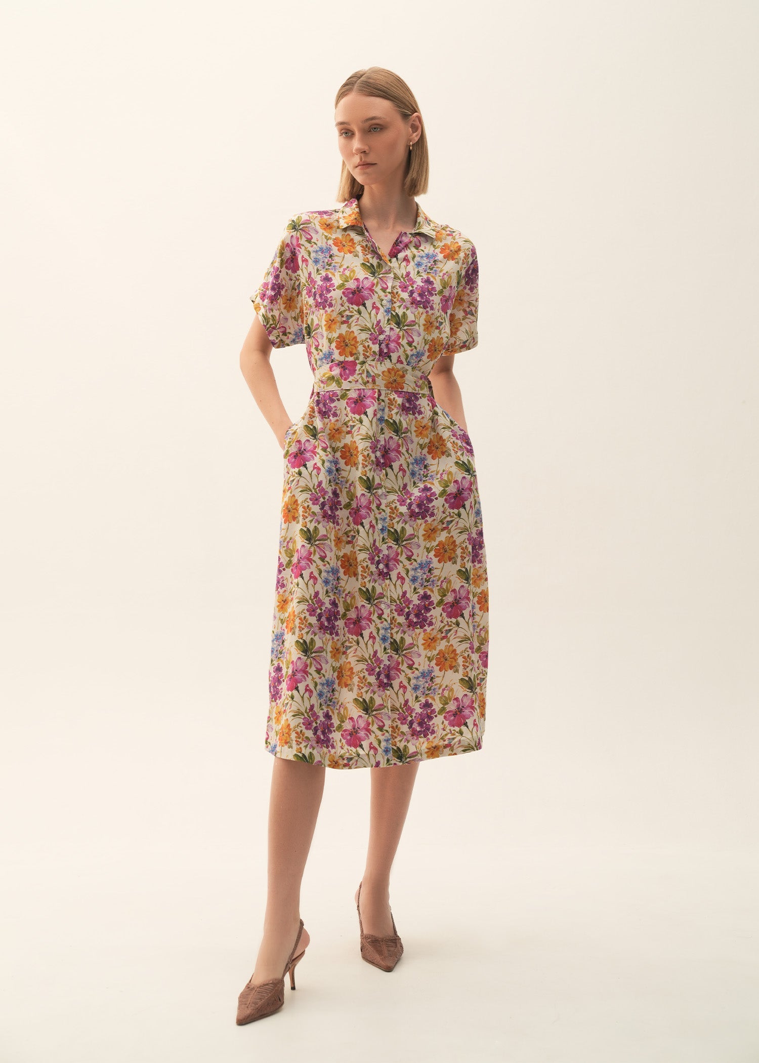 NishatUK - Multi Printed Viscose 1-piece ready to wear Long Dress