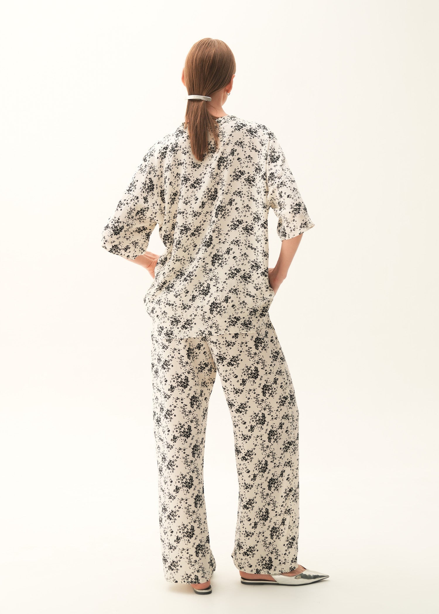 NishatUK - Black Printed Viscose 1-piece ready to wear Blouse