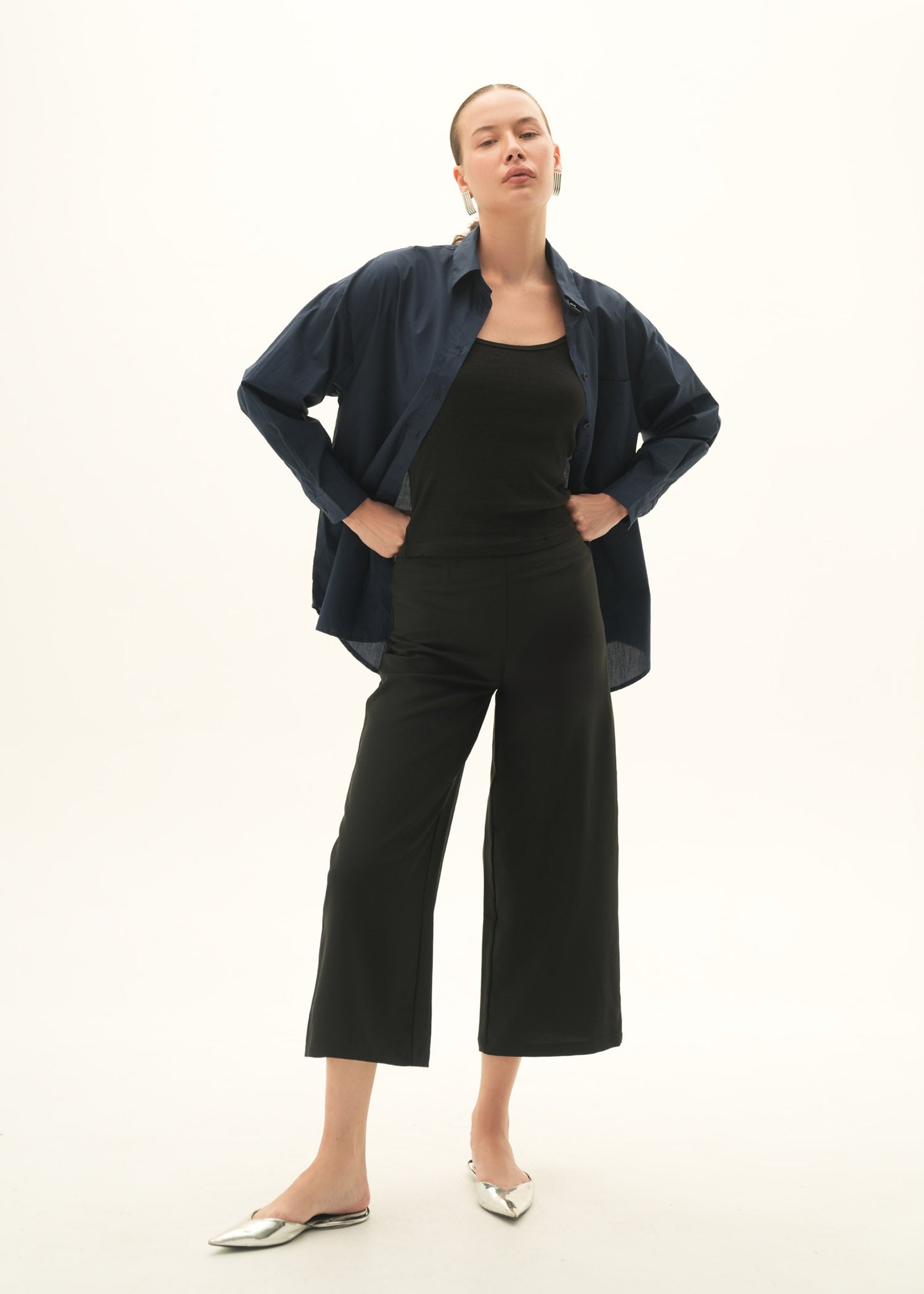 NishatUK - Black Solids Polyester 1-piece ready to wear Trouser