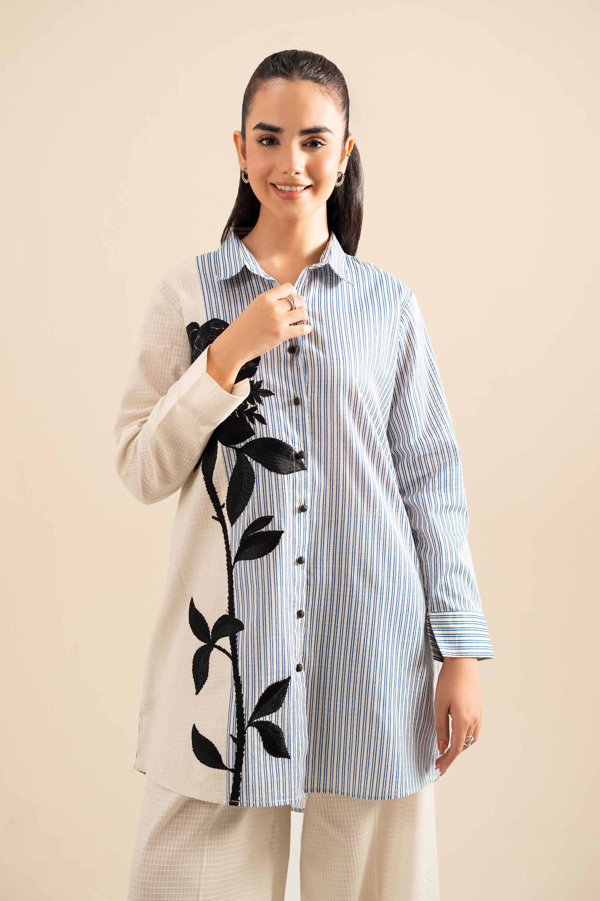 NishatUK - Off White Embroidered Lawn 2-piece ready to wear Dress