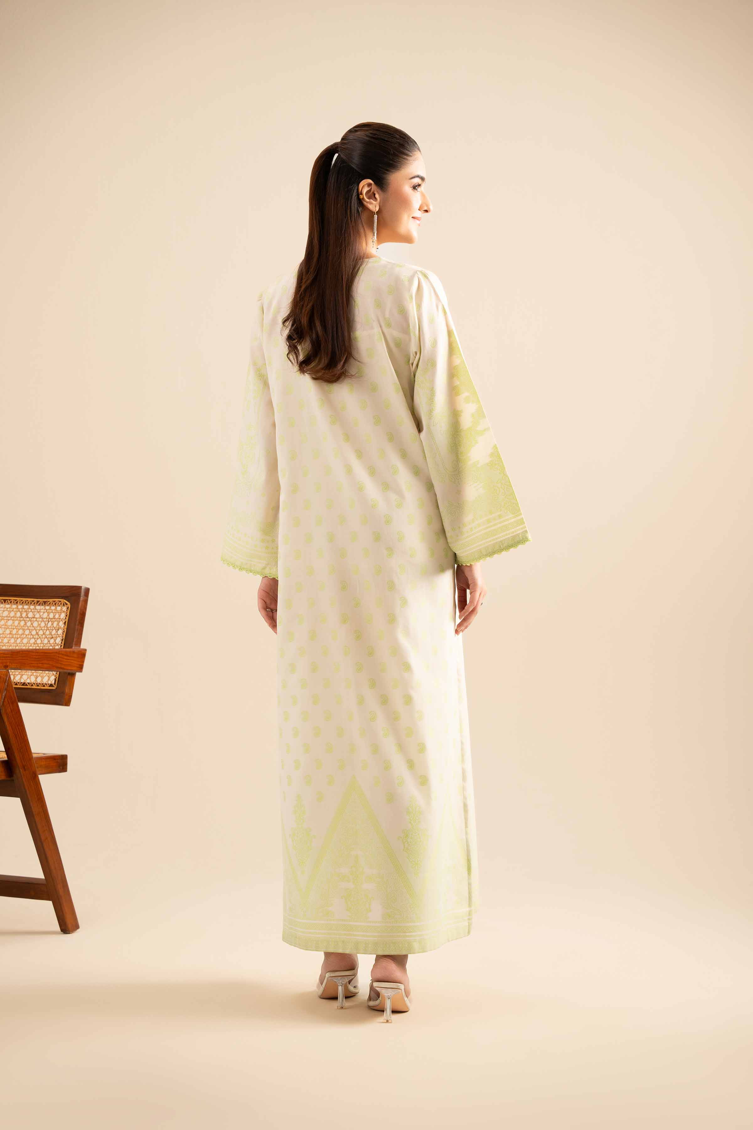 NishatUK - Mint Printed Jacquard 1-piece ready to wear Long Dress