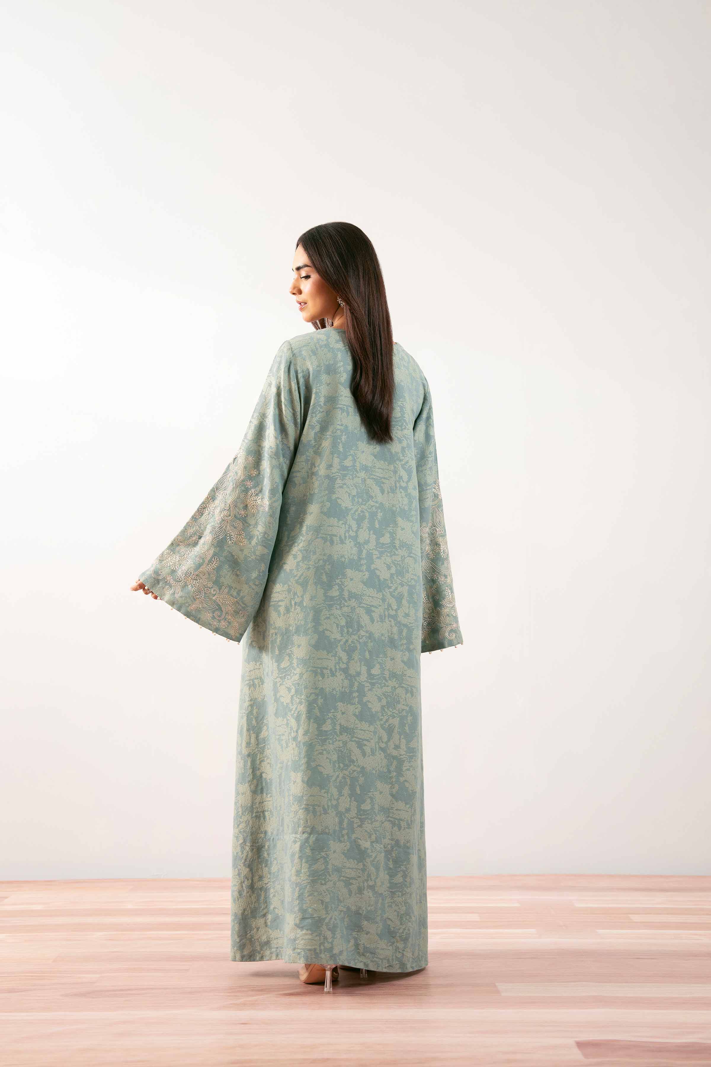 NishatUK - Aqua Solids Jacquard 1-piece ready to wear Long Dress
