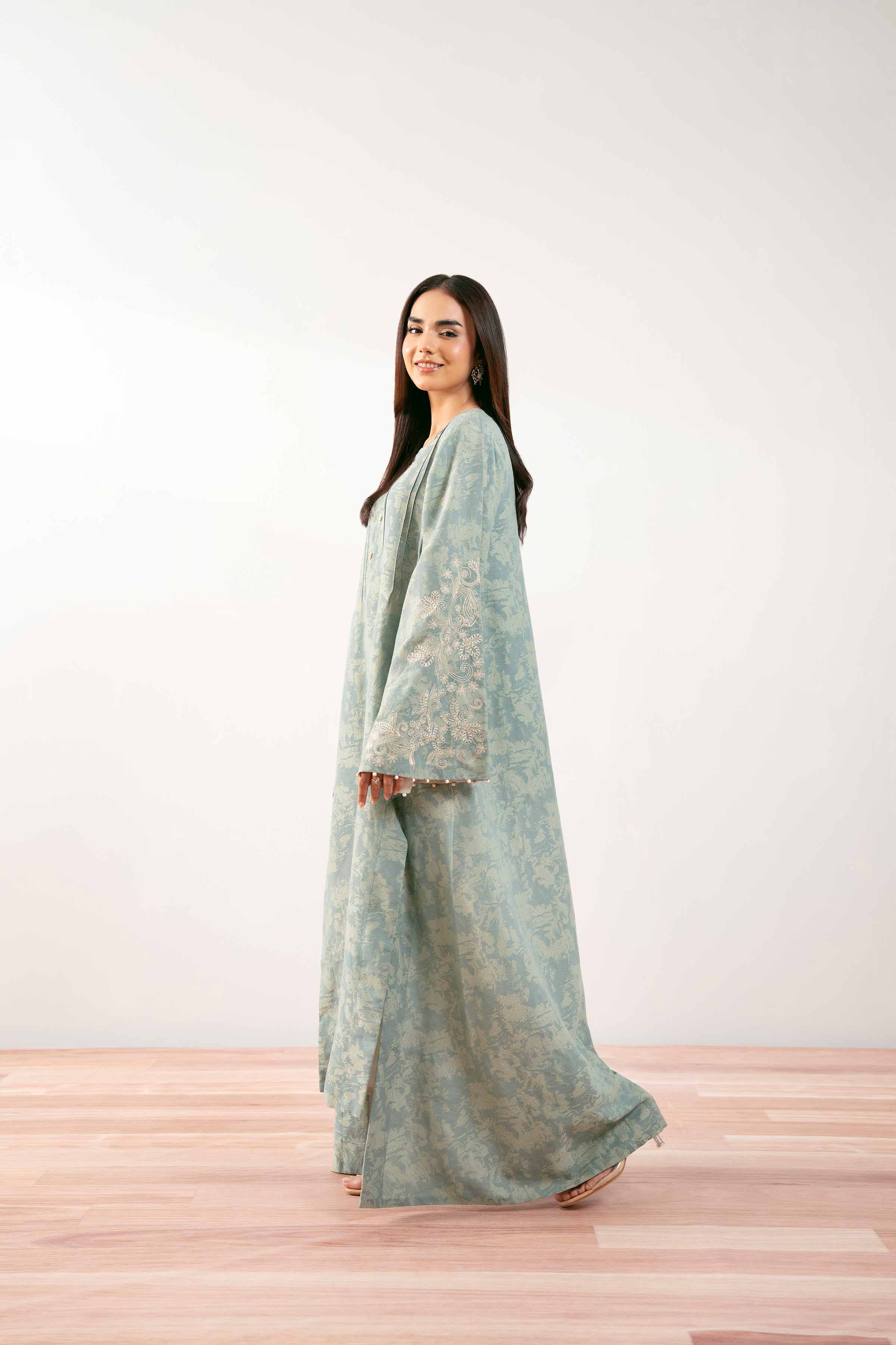 NishatUK - Aqua Solids Jacquard 1-piece ready to wear Long Dress