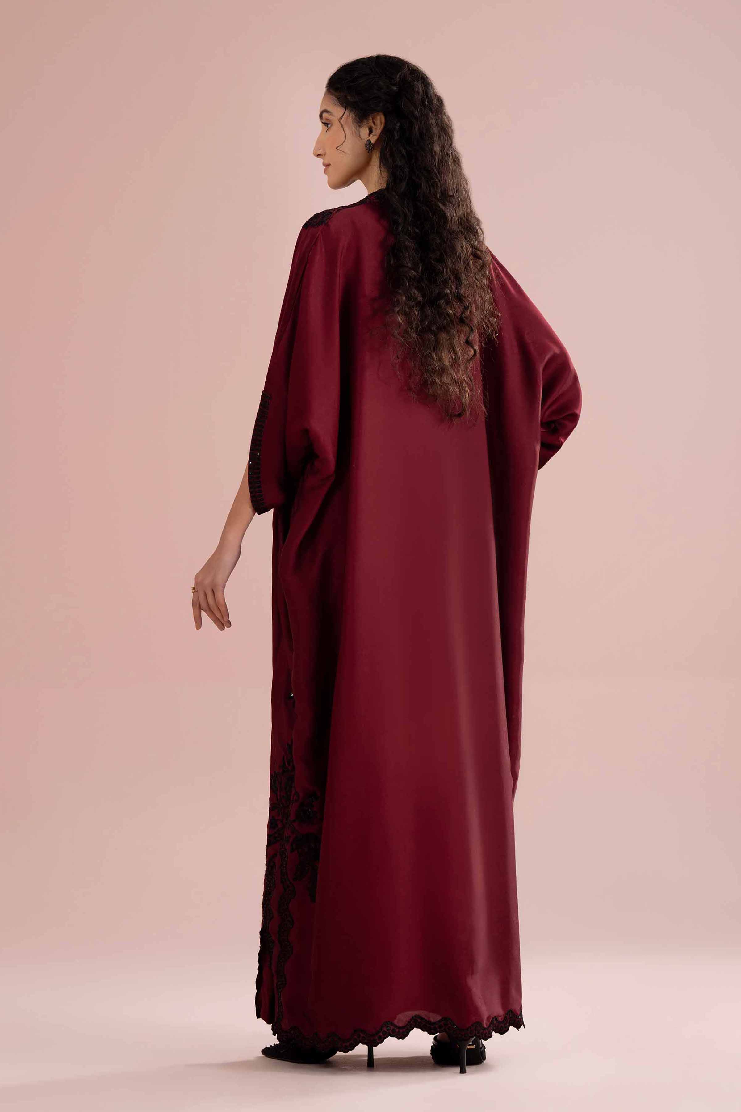 Nishat UK - Red Embroidered Silk 1-piece ready to wear Long dress