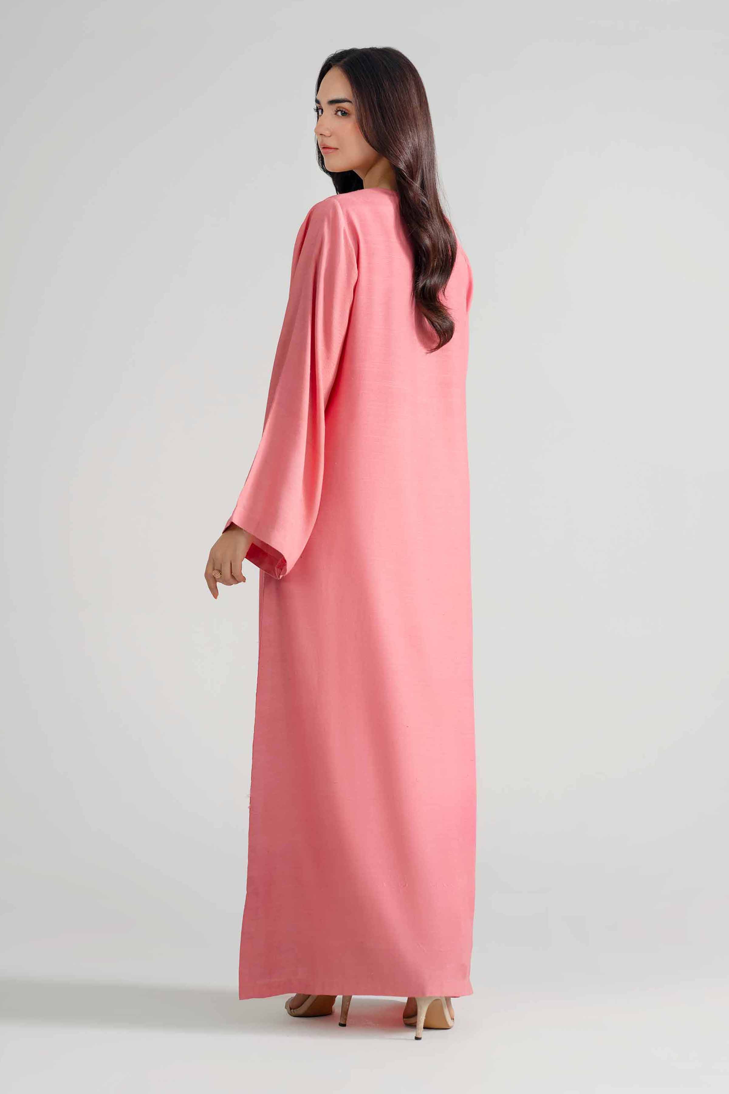 Nishat UK - Pink Embroidered Silk 1-piece ready to wear long dress