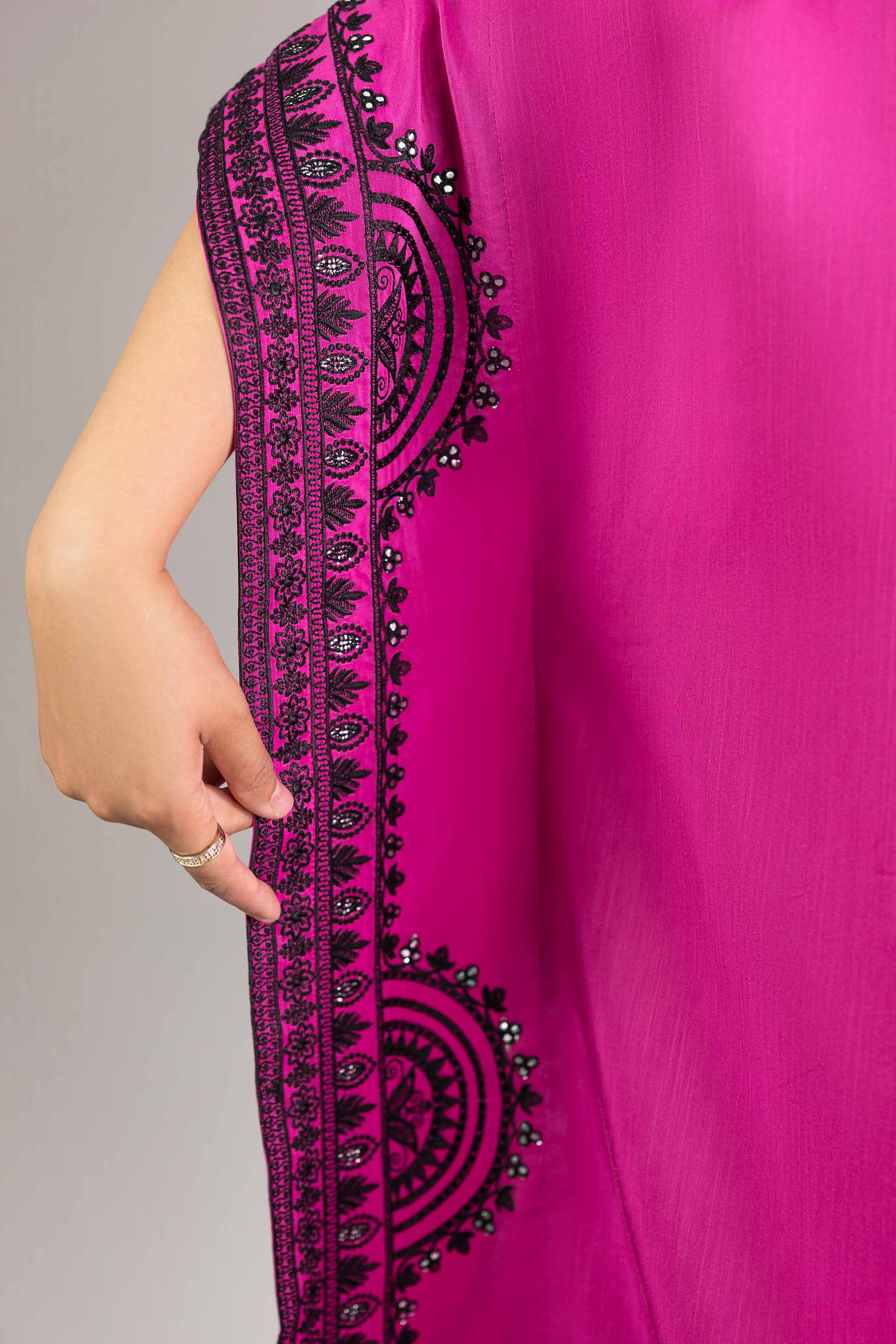 Nishat UK - Pink Embroidered Silk 1-piece ready to wear long dress