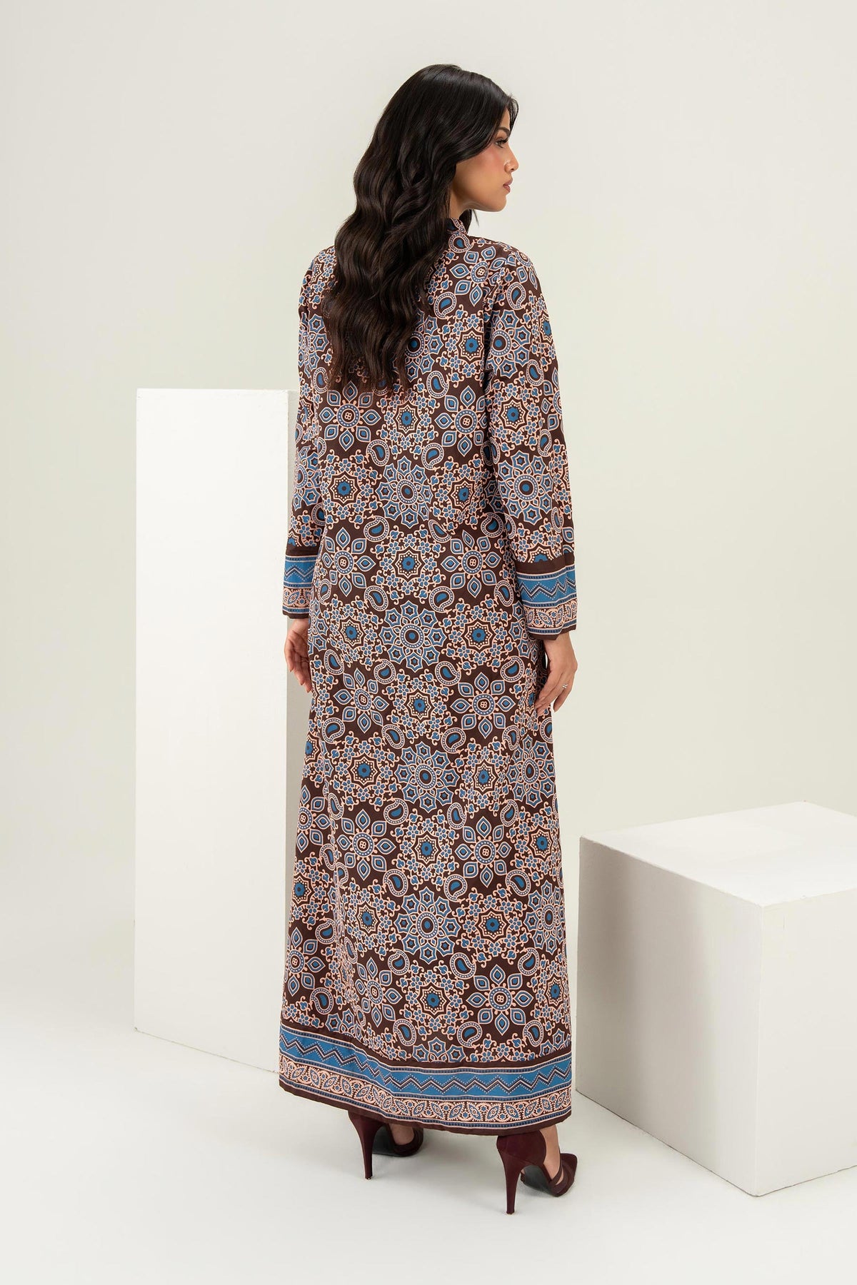 Nishat UK - Brown Printed Silk 1 Piece ready to wear