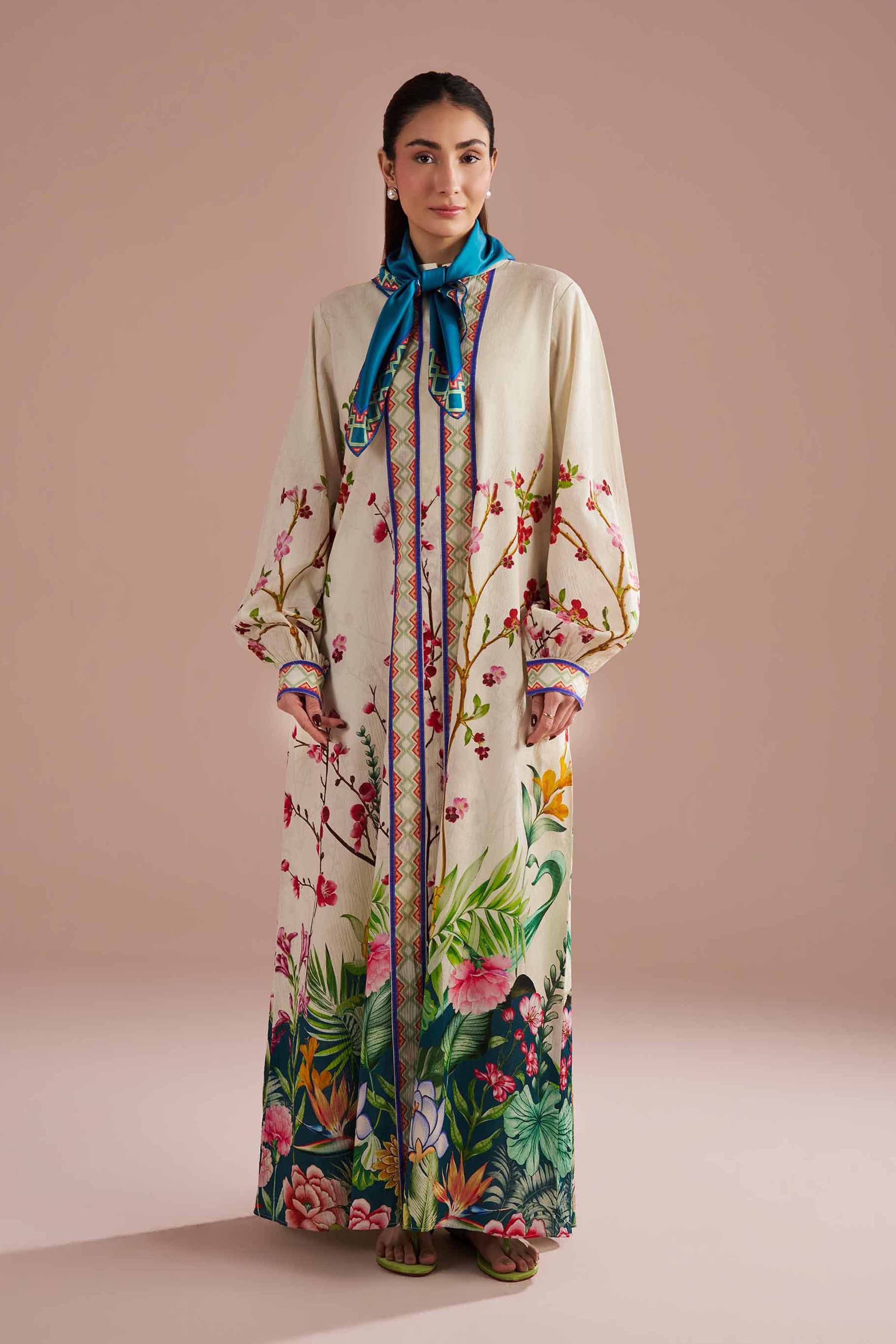 NishatUK - Off white Printed Seer Sucker 2-piece ready to wear Dress