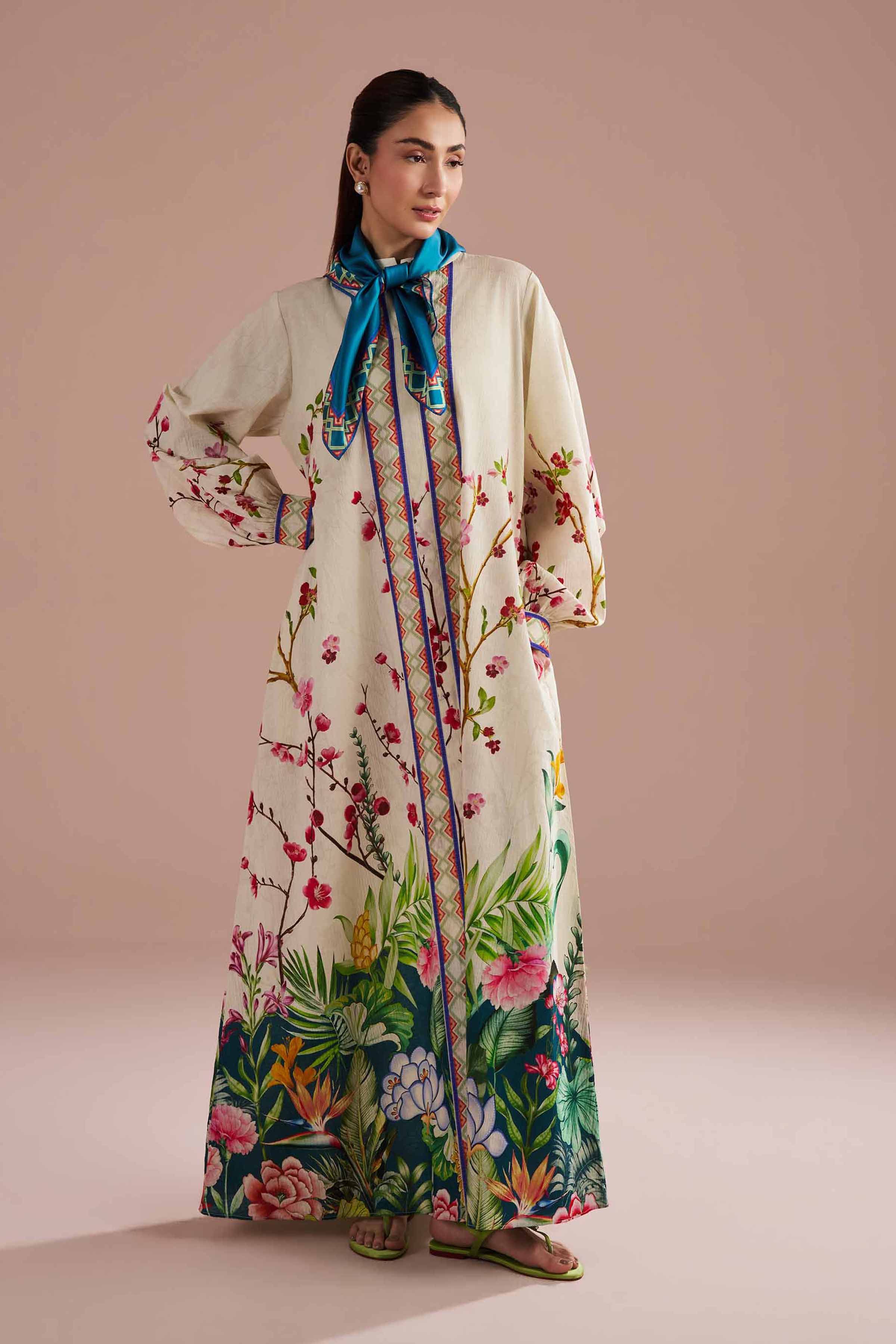 NishatUK - Off white Printed Seer Sucker 2-piece ready to wear Dress