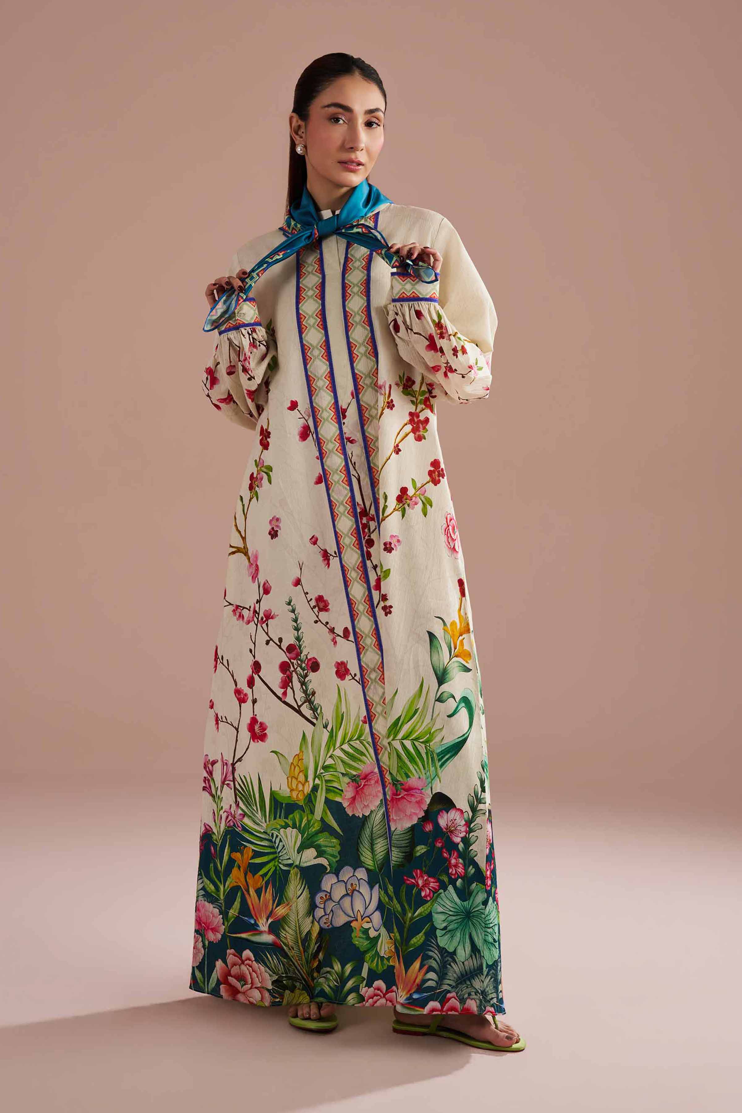 NishatUK - Off white Printed Seer Sucker 2-piece ready to wear Dress