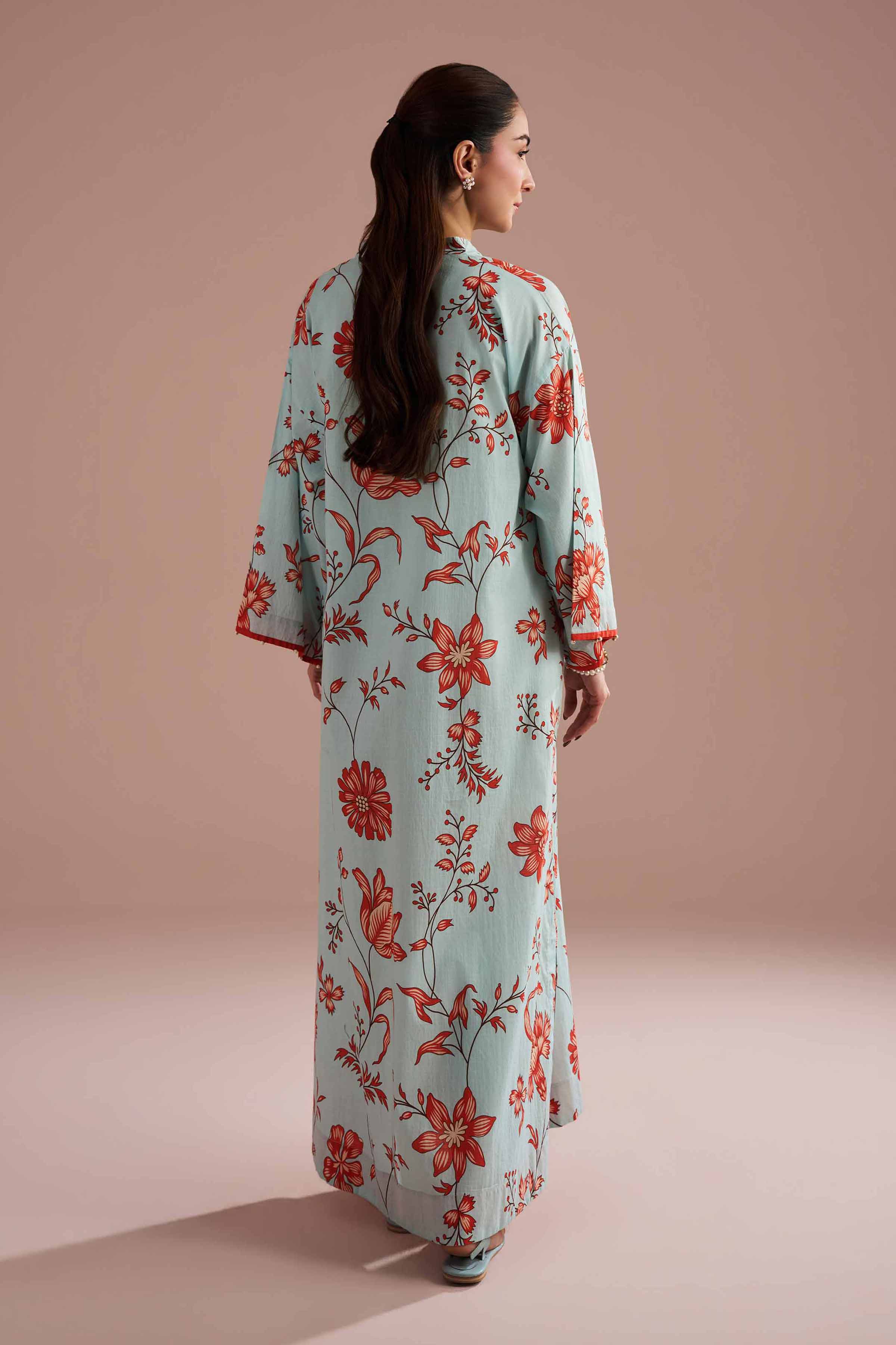 NishatUK - Blue Printed Seer Sucker 1-piece ready to wear dress