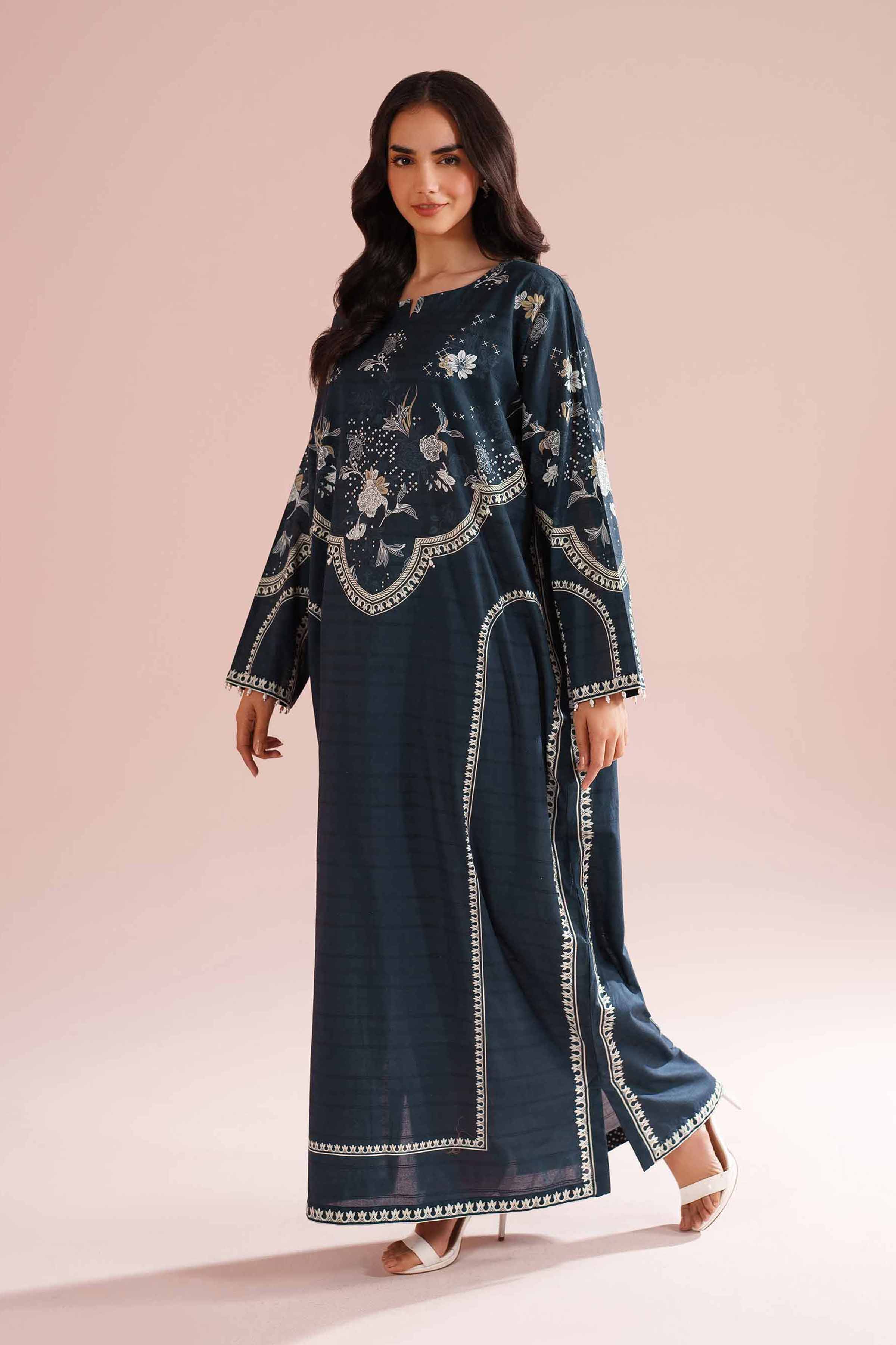 NishatUK - Blue Printed Lawn 1-piece ready to wear Shirt