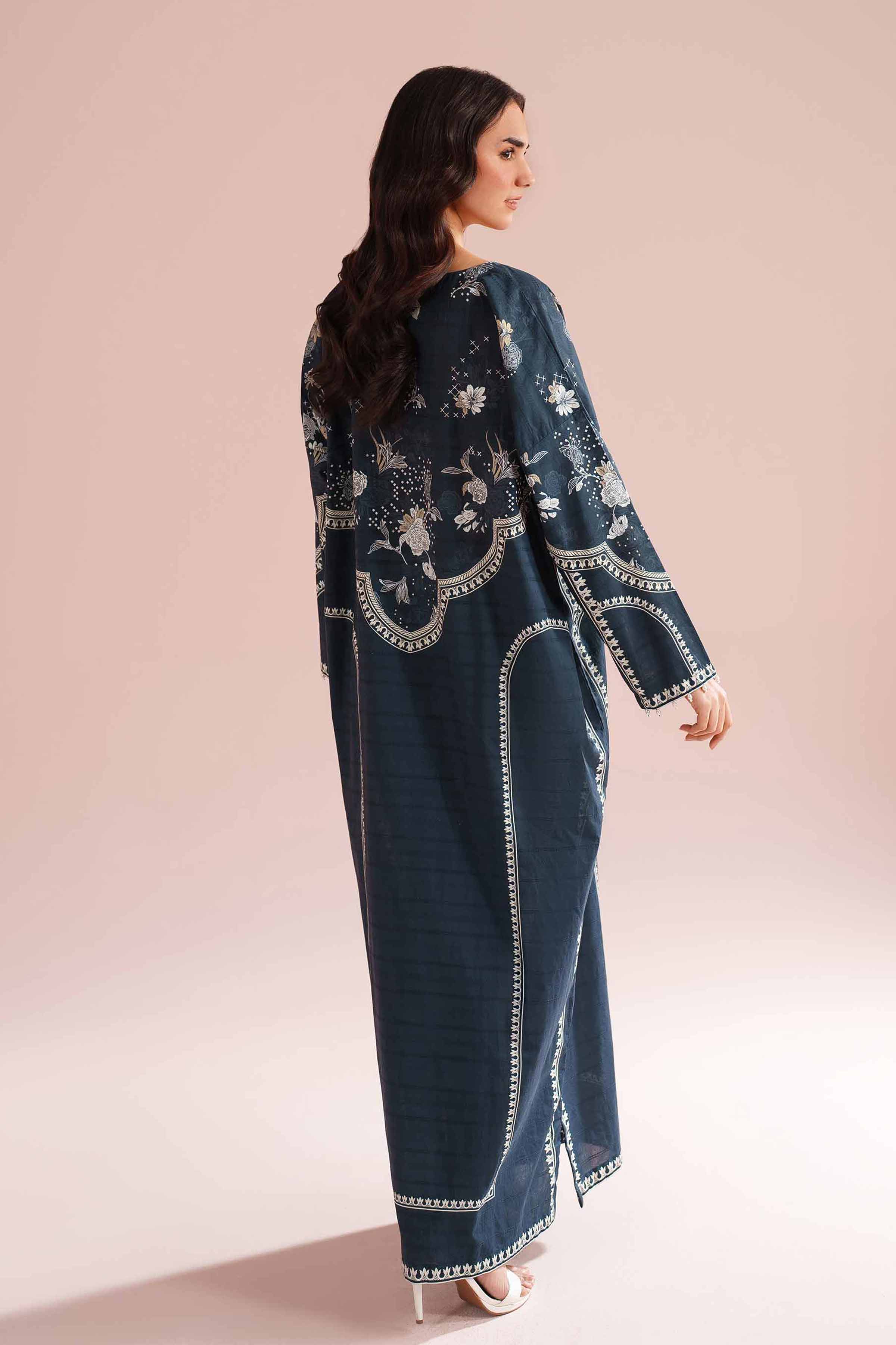 NishatUK - Blue Printed Lawn 1-piece ready to wear Shirt