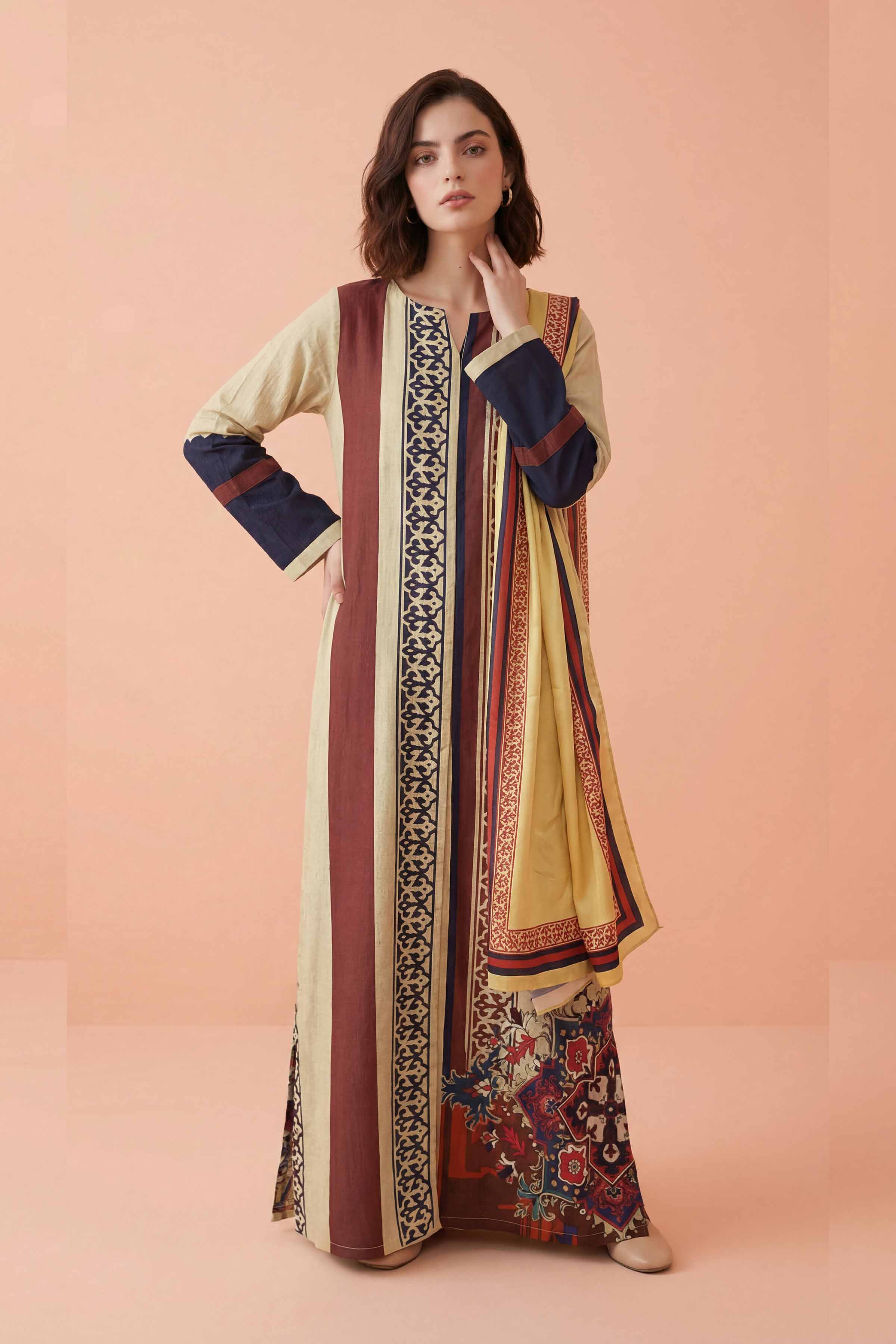 NishatUK - Multi Printed Sear Sucker 2-piece ready to wear Dress