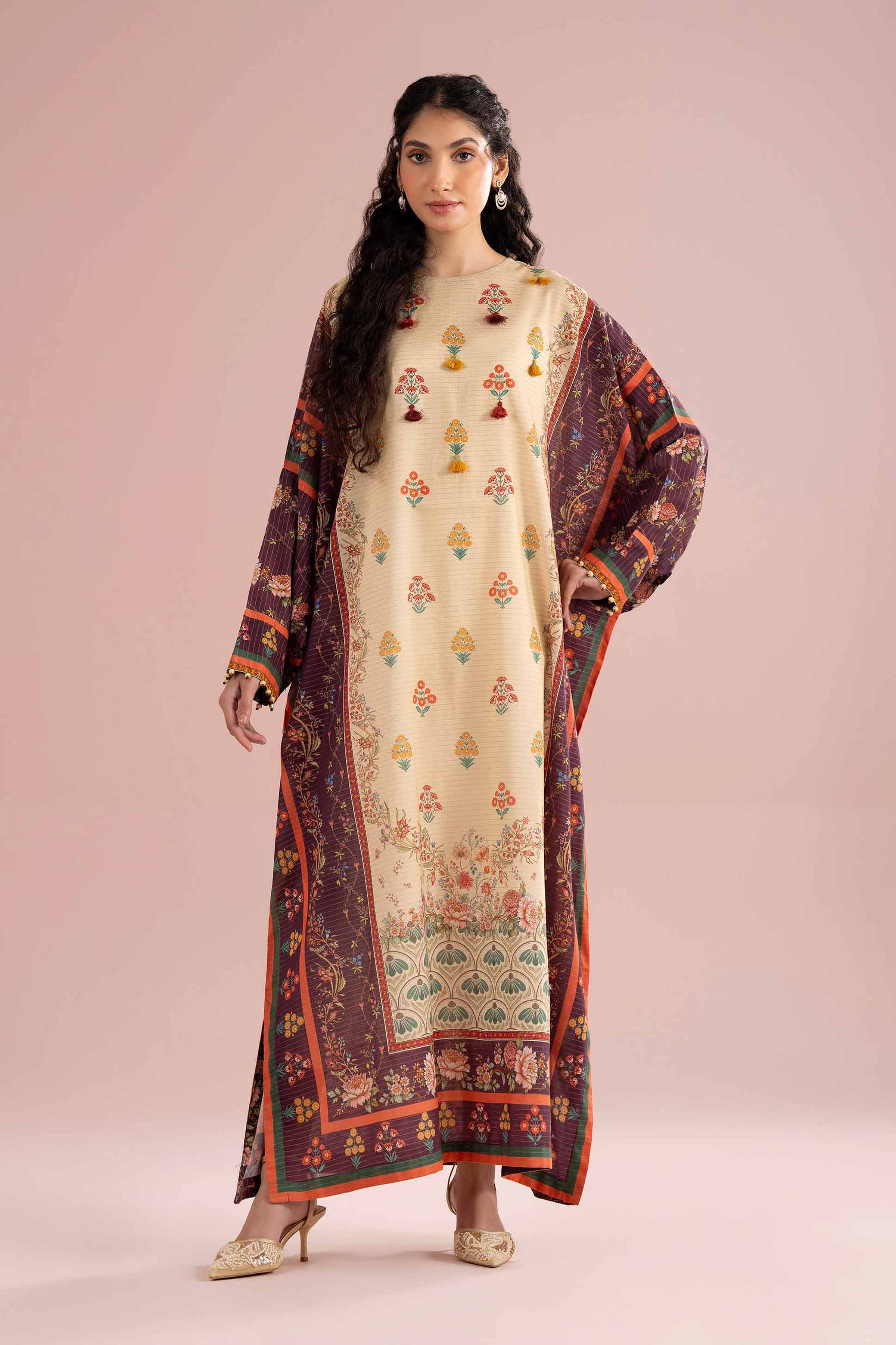 NishatUK - Beige Printed Lawn 1-piece ready to wear Shirt