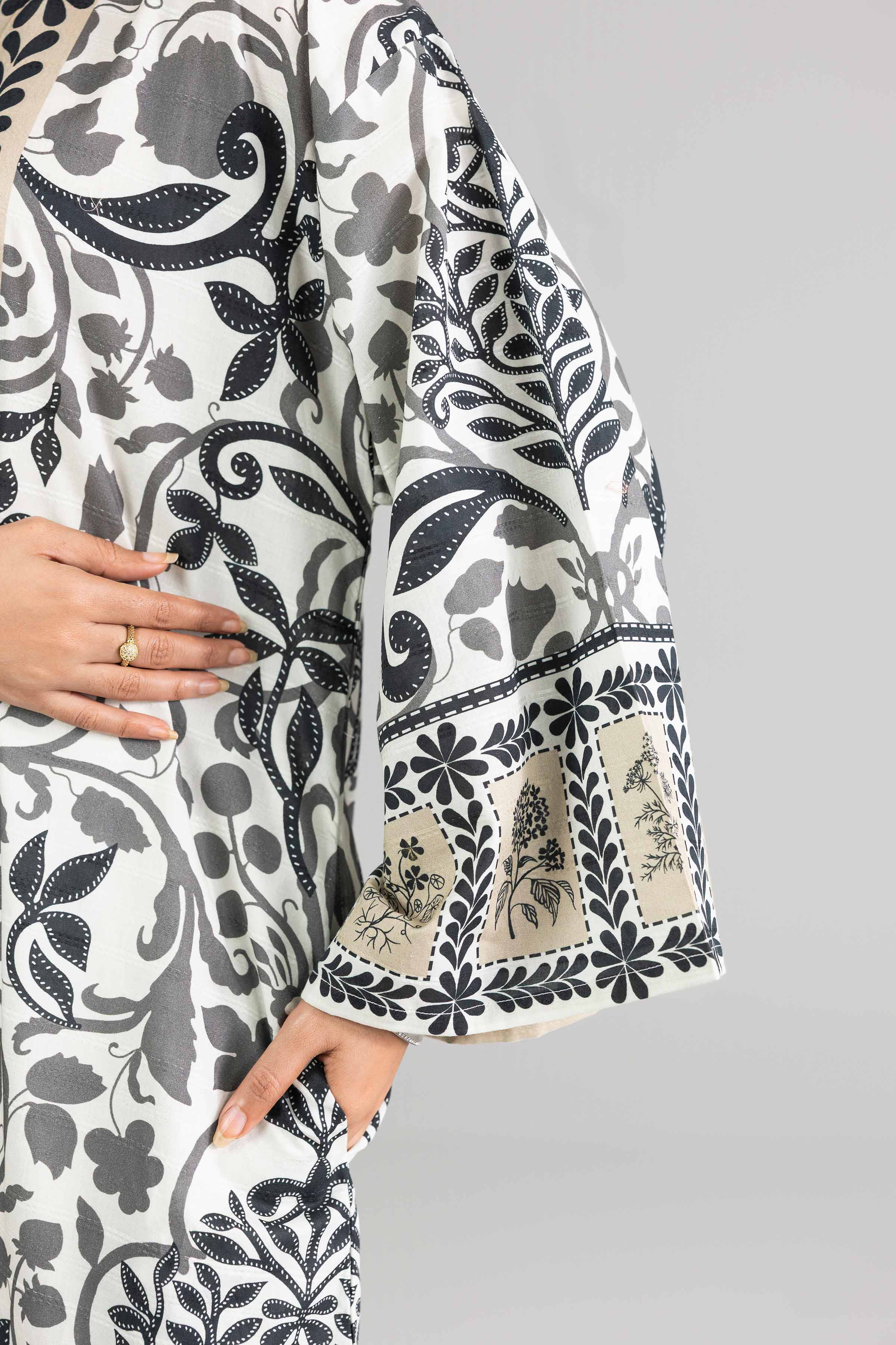 Nishat UK - White Printed Lawn 1-piece ready to wear long dress