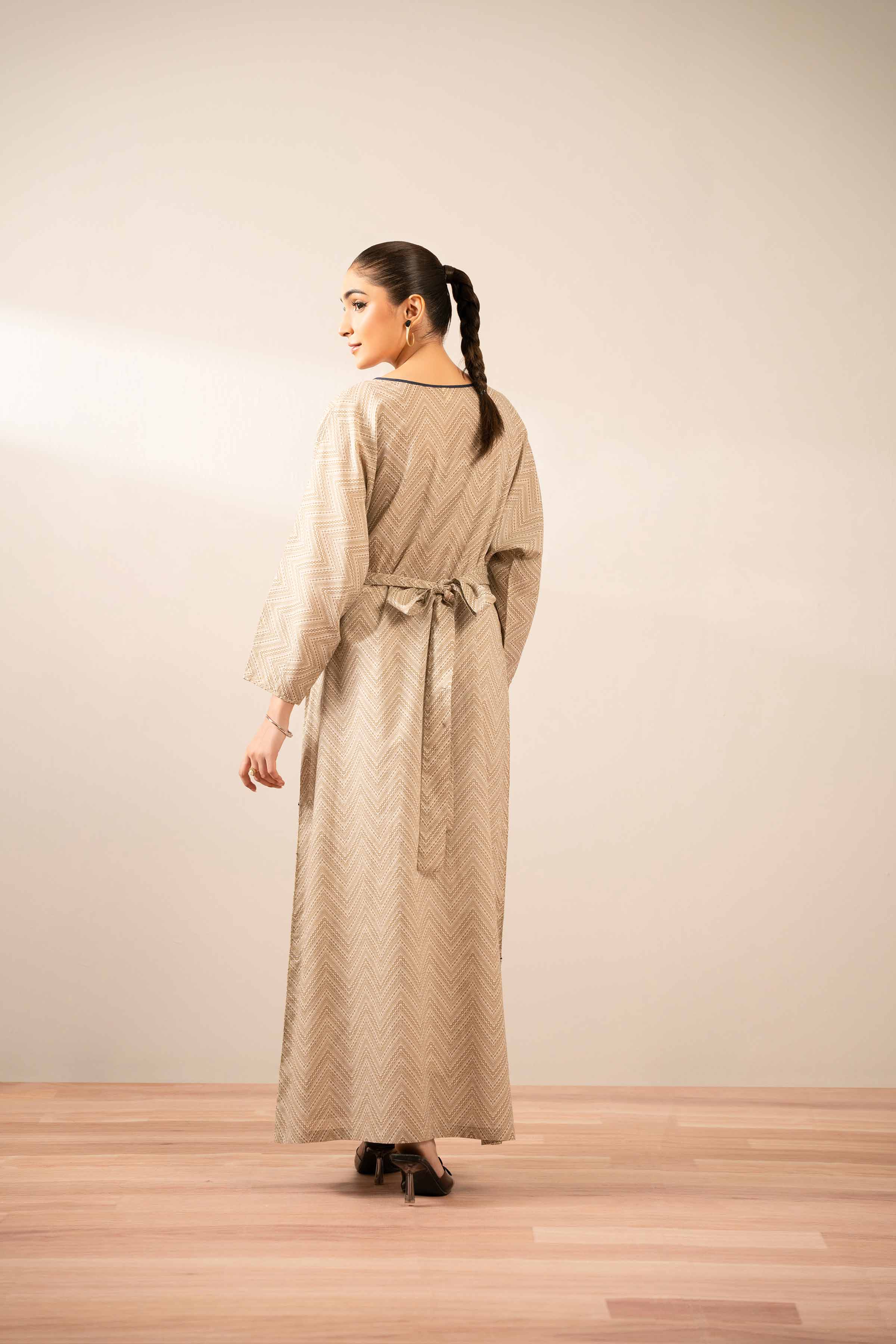 NishatUK - Off White Embroidered Lawn 1-piece ready to wear Long Dress