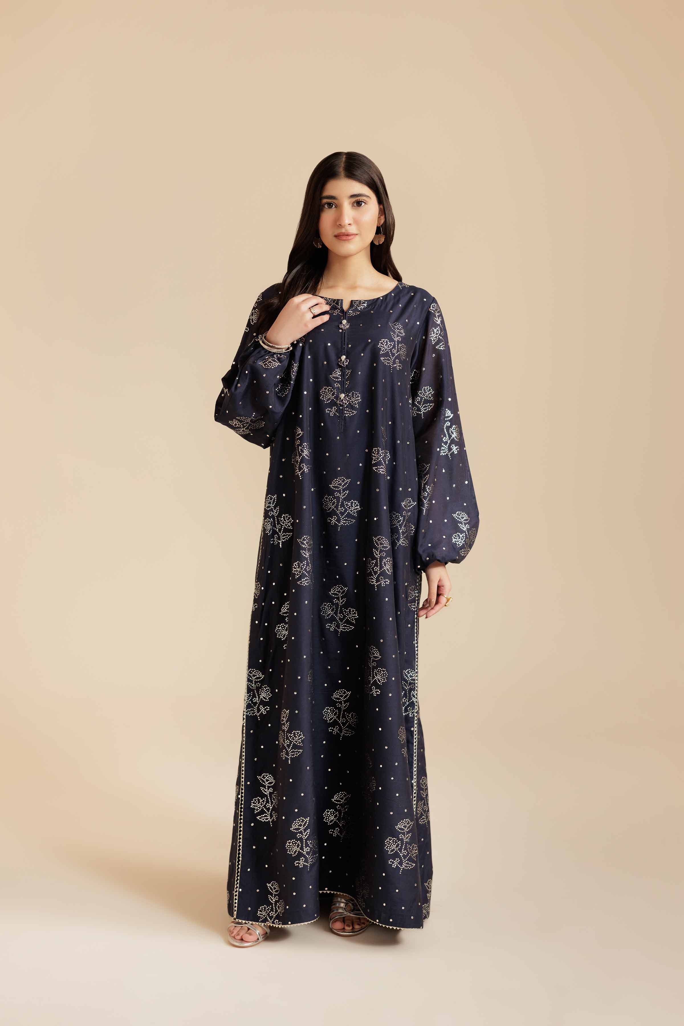 NishatUK - Blue Solids Mukesh 1-piece ready to wear Fustan