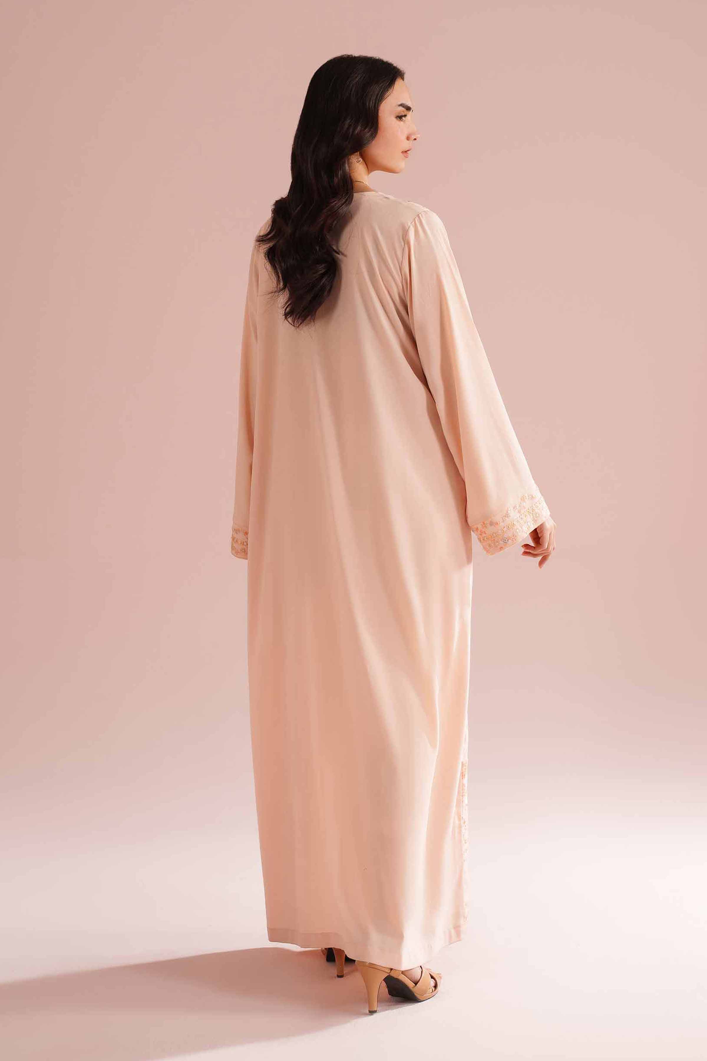 Nishat UK - Orange Embroidered Grip 1 Piece ready to wear Long Dress