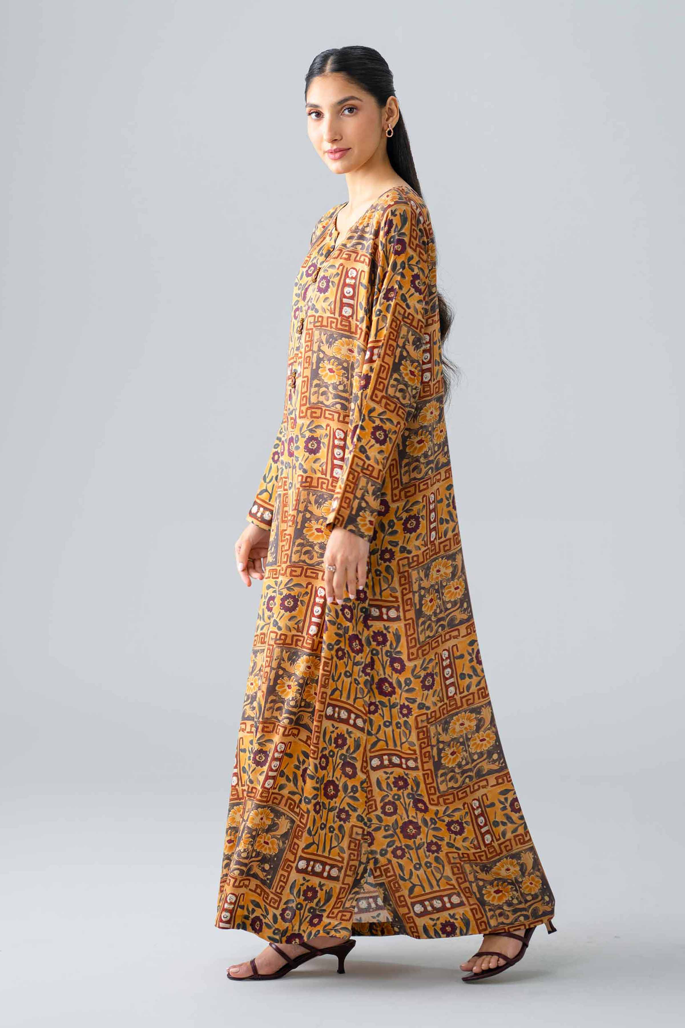Nishat UK - Multi Printed Dobby 1 Piece ready to wear long dress