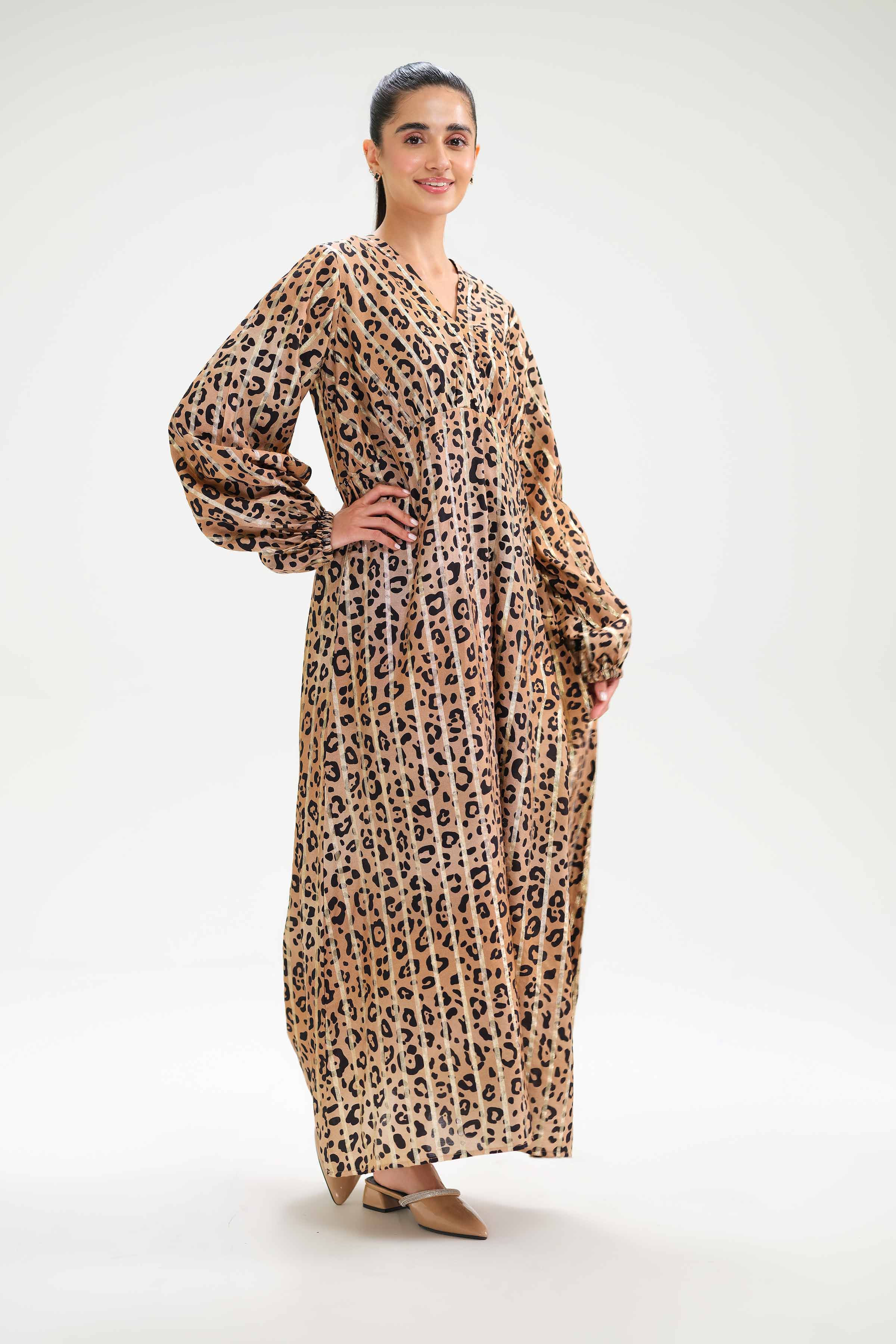 NishatUK - Brown Printed Monar Gold 1-piece ready to wear Dress