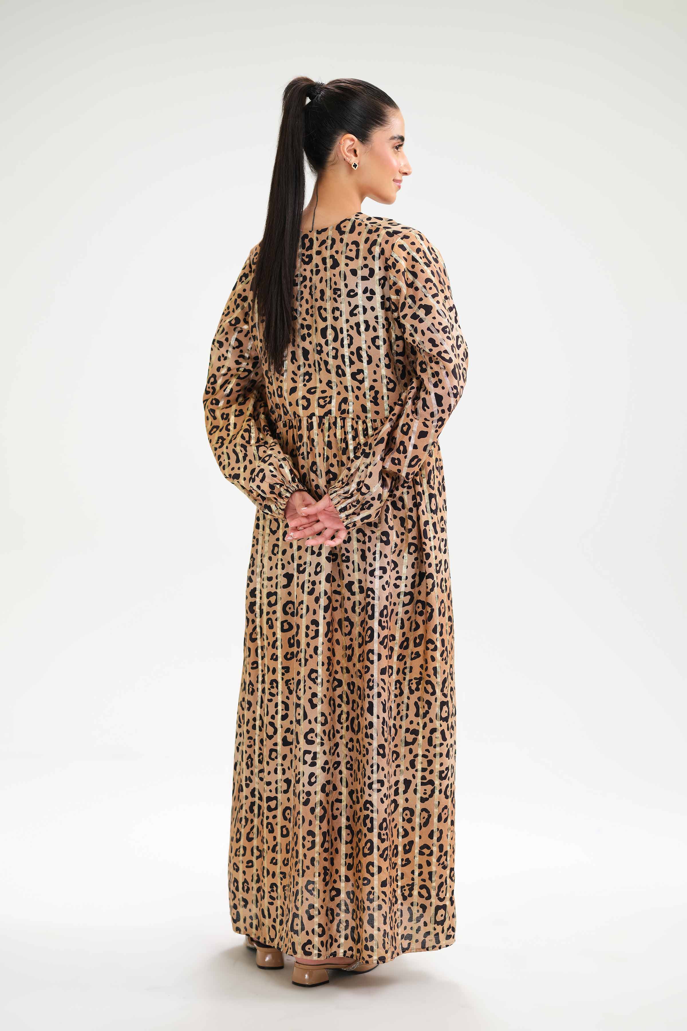 NishatUK - Brown Printed Monar Gold 1-piece ready to wear Dress
