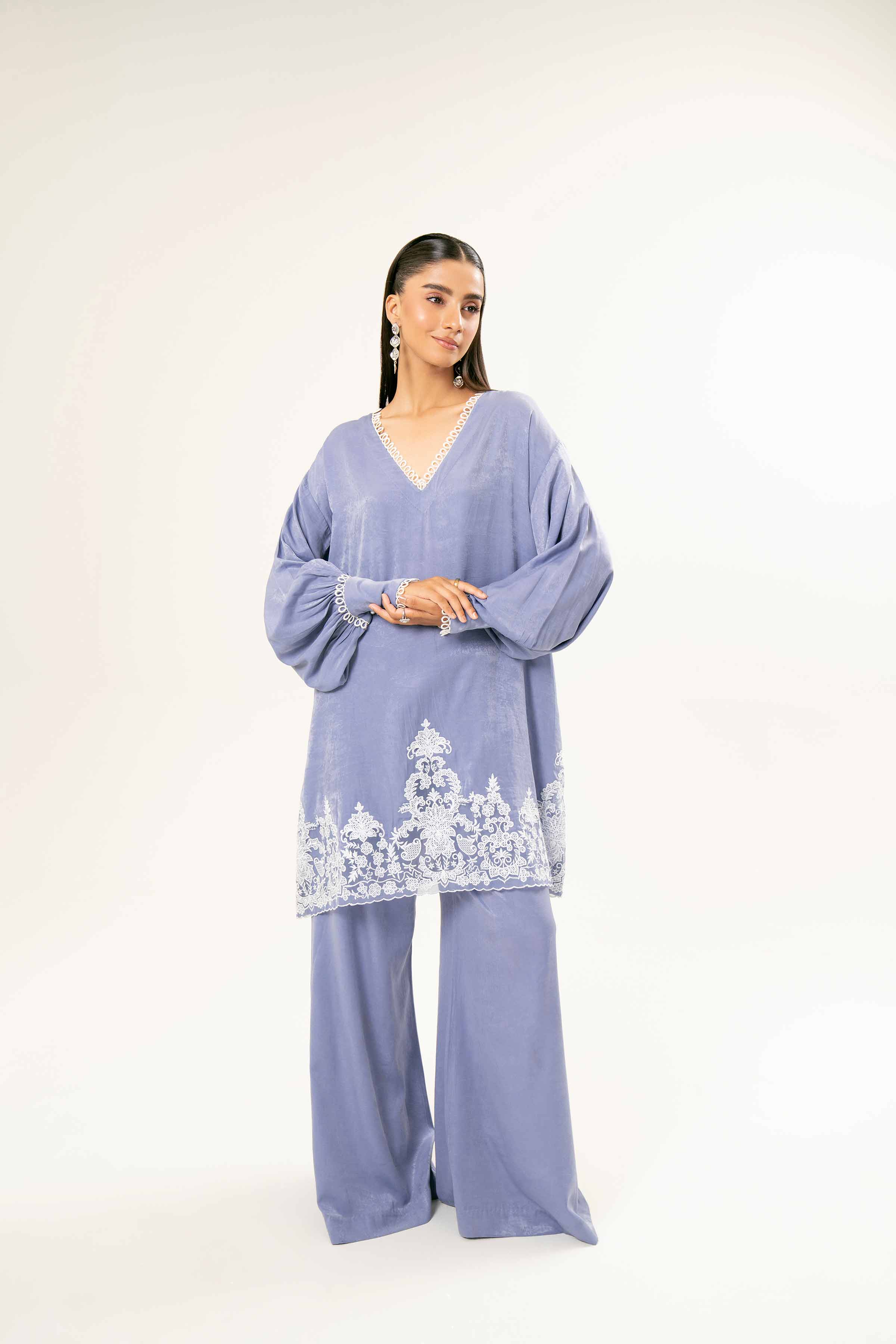 NishatUK - Brown Embroidered Yarn Dyed 2-piece ready to wear Dress