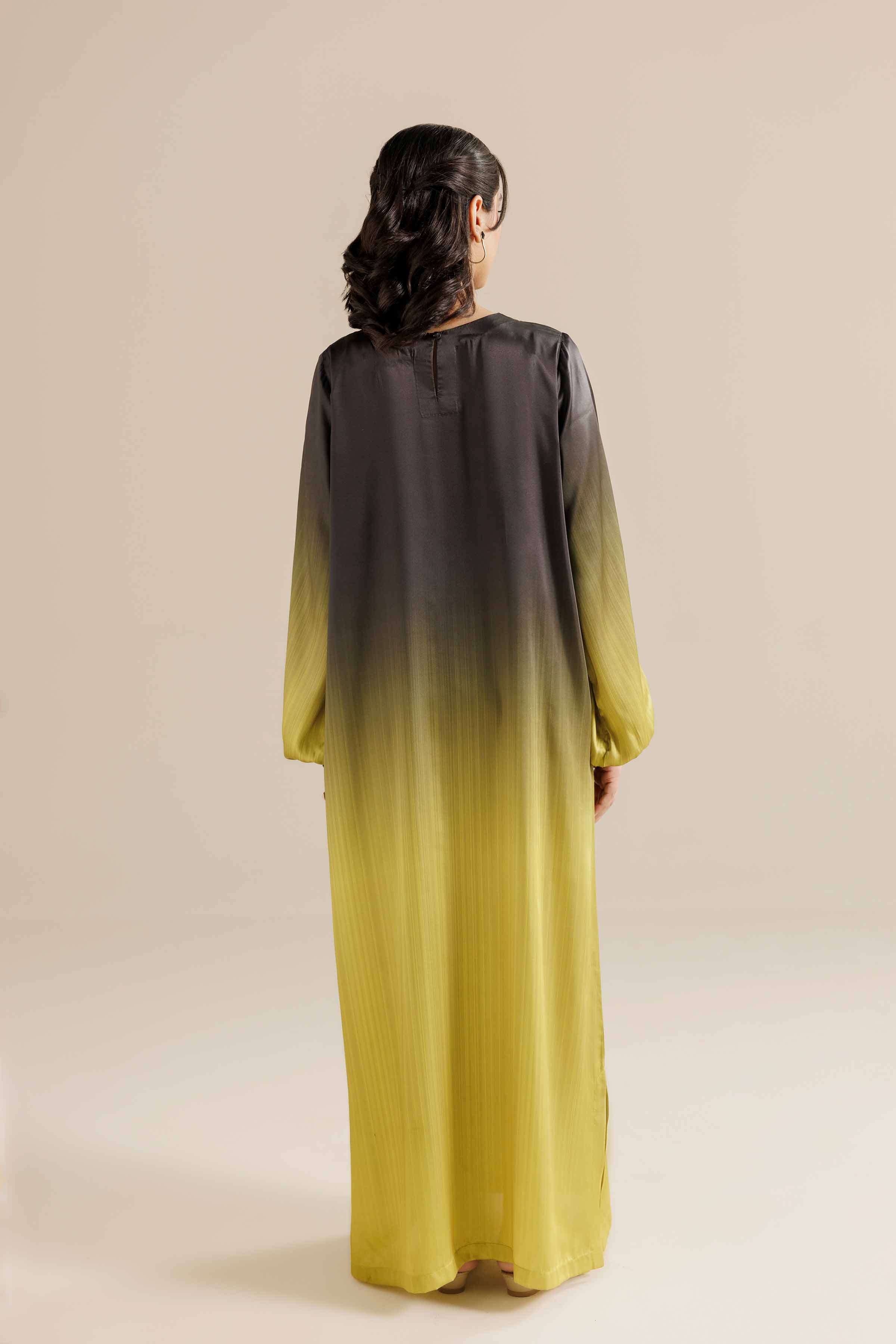 NishatUK - Black Silk 1-piece ready to wear Long Dress