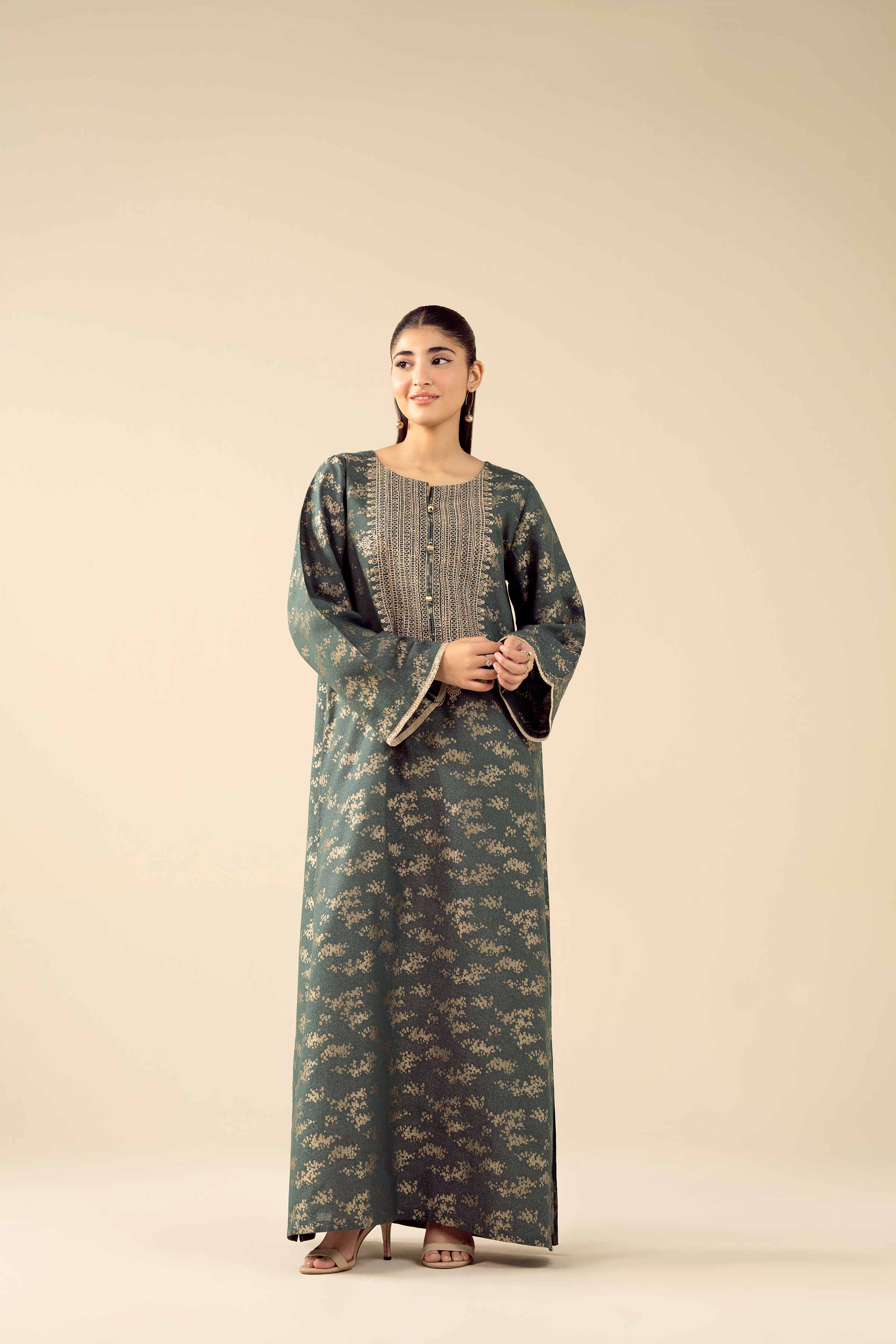 NishatUK - Green Embroidered Jacquard 1-piece ready to wear Shirt