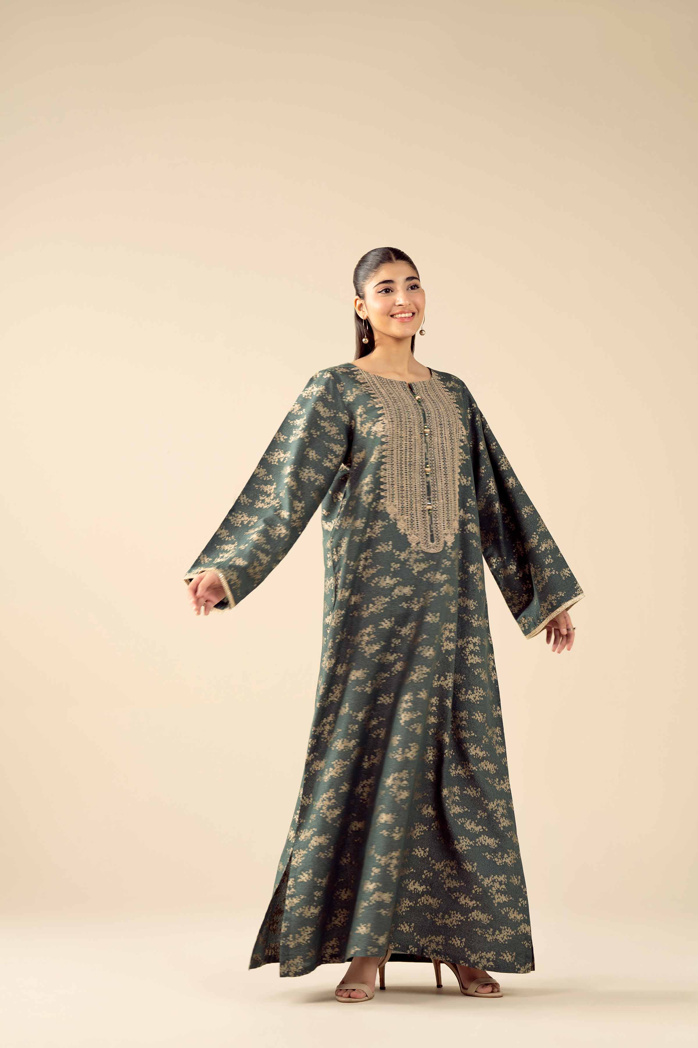 NishatUK - Green Embroidered Jacquard 1-piece ready to wear Shirt