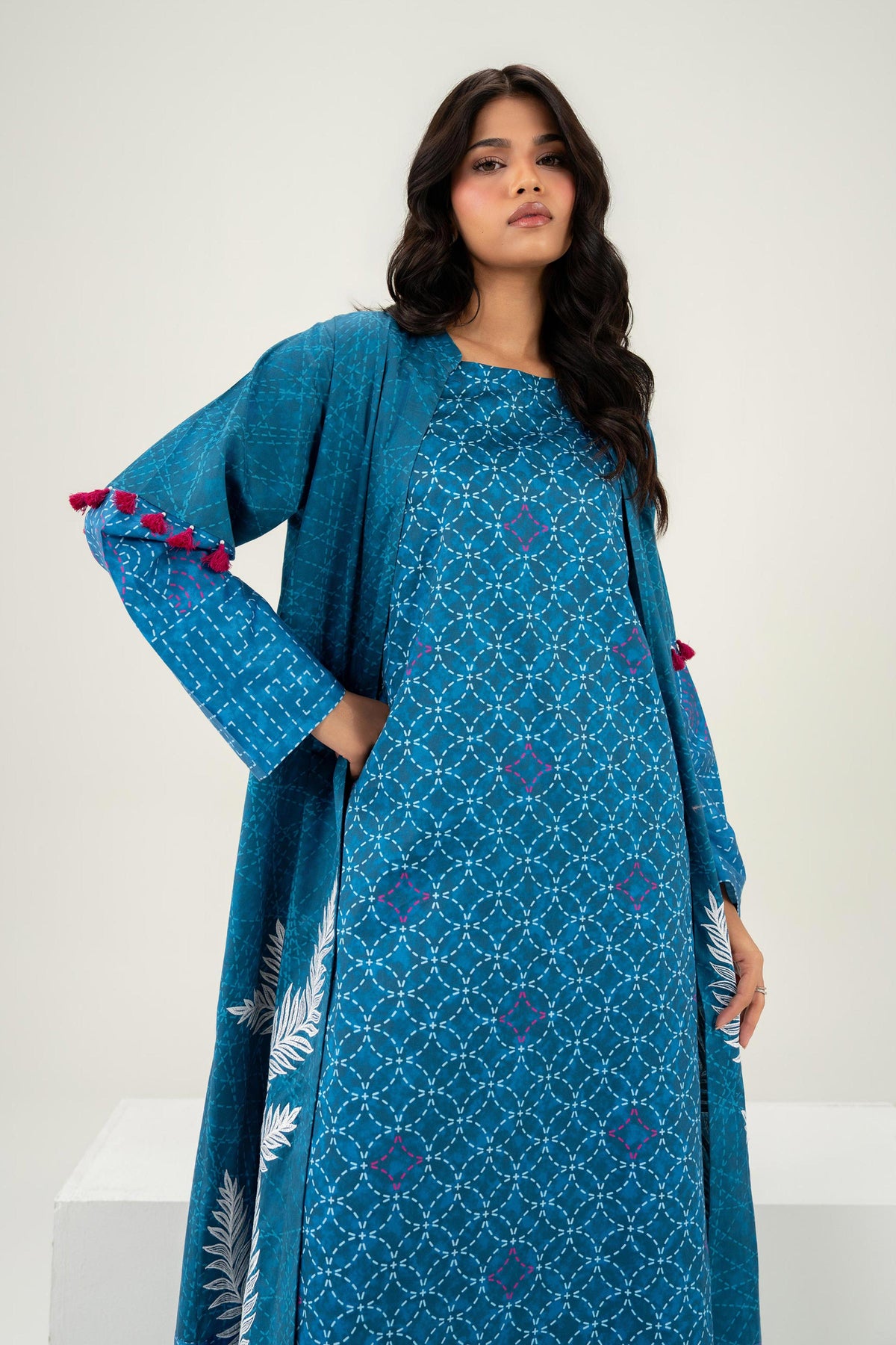 Nishat UK - Blue Embroidered Satin 2 Pieces ready to wear