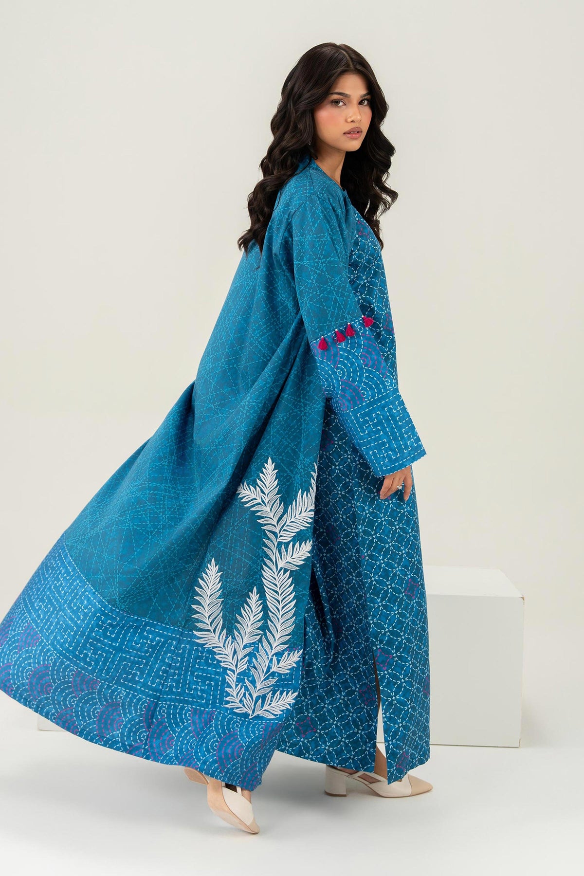 Nishat UK - Blue Embroidered Satin 2 Pieces ready to wear