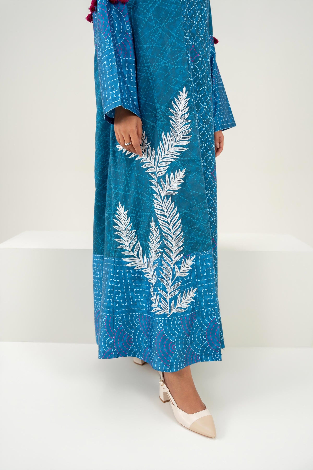 Nishat UK - Blue Embroidered Satin 2 Pieces ready to wear