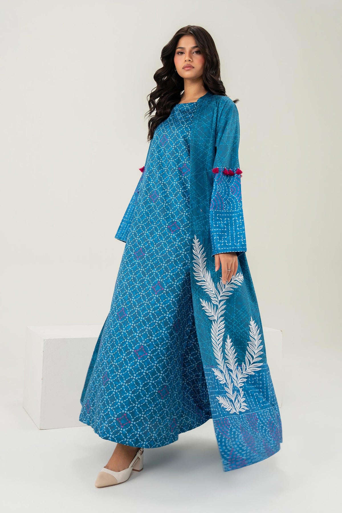 Nishat UK - Blue Embroidered Satin 2 Pieces ready to wear