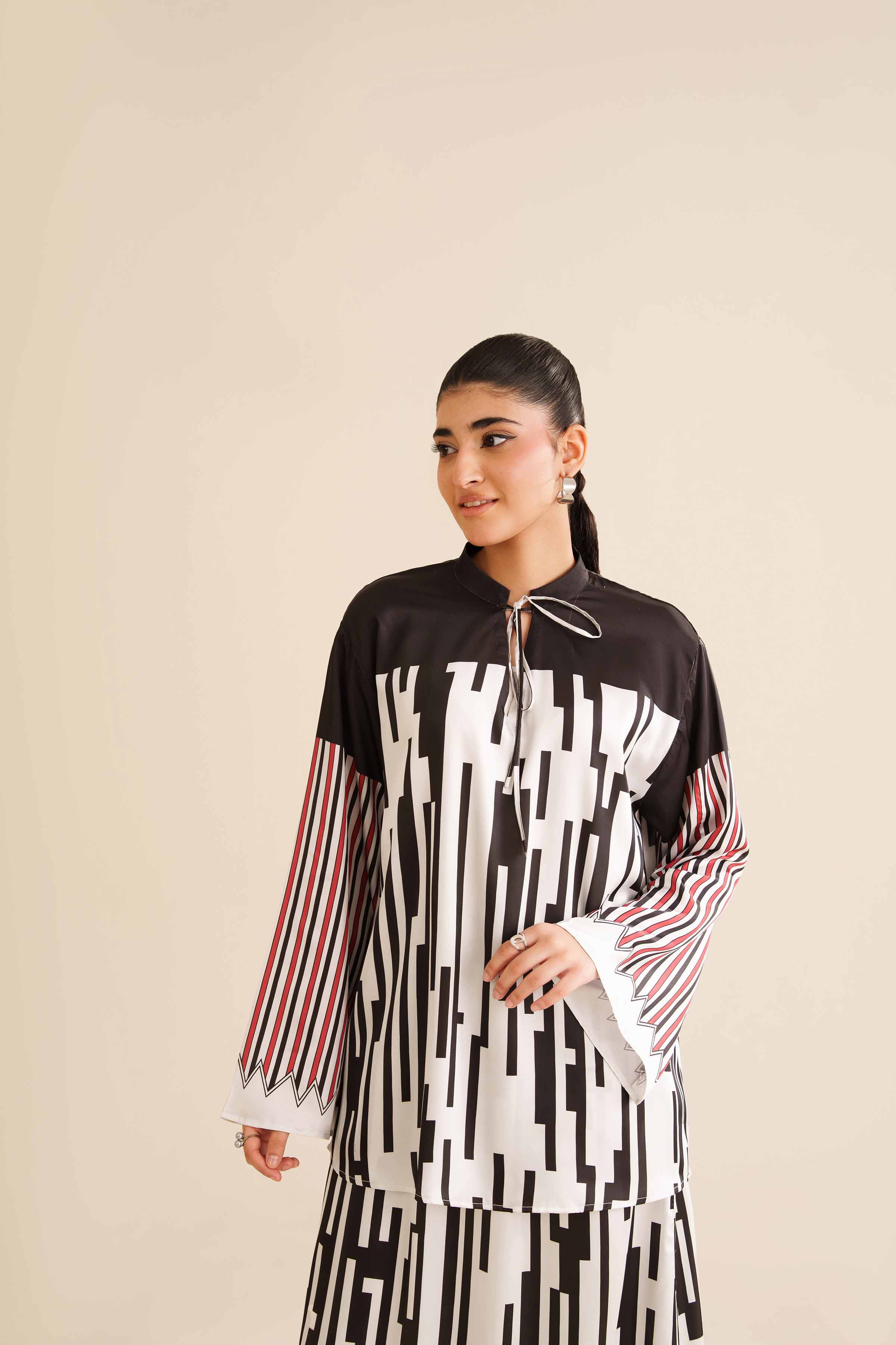 NishatUK - Off White Printed Silk 2-piece ready to wear Dress