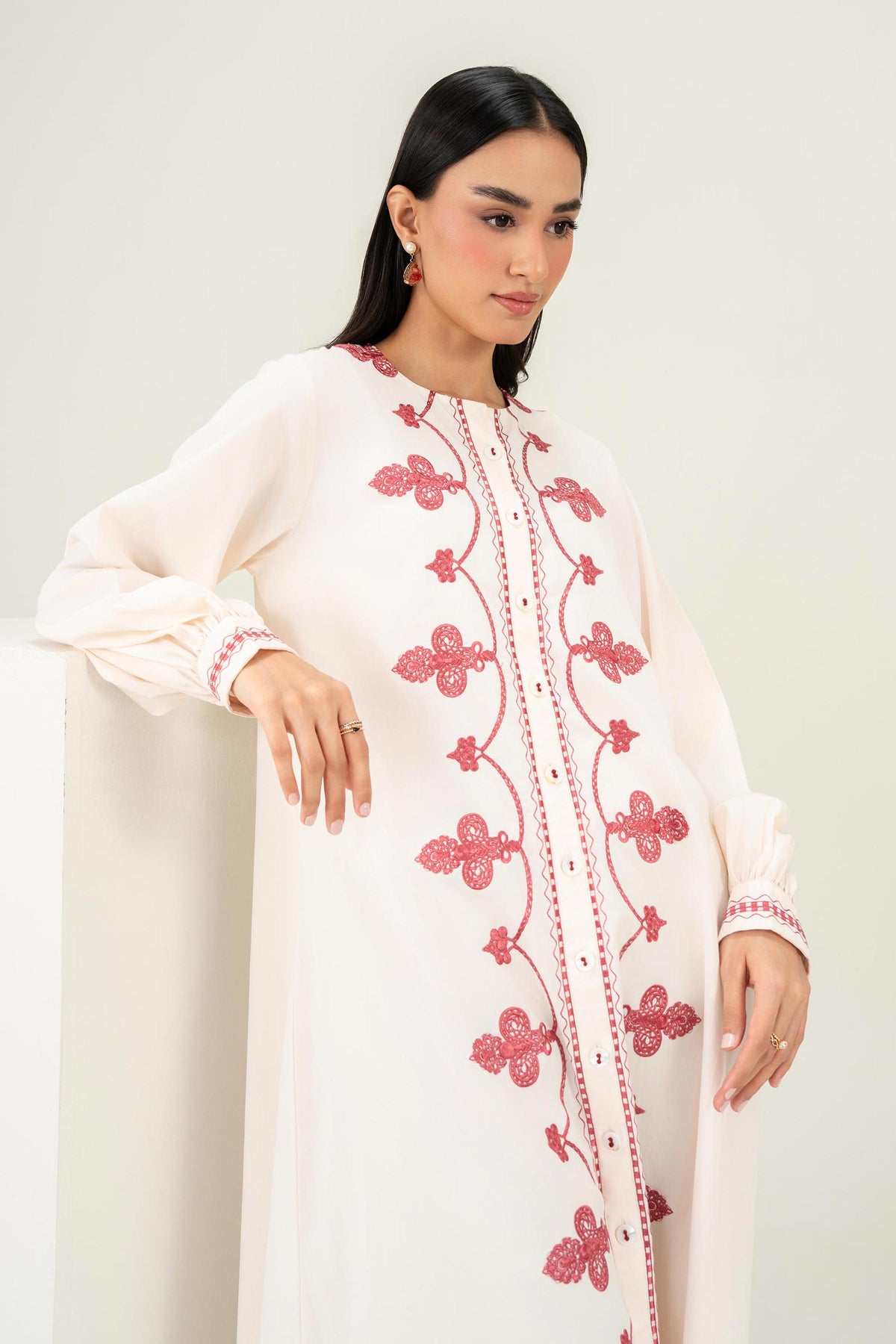 Nishat UK - Off White Embroidered Banarasi 1 Piece ready to wear