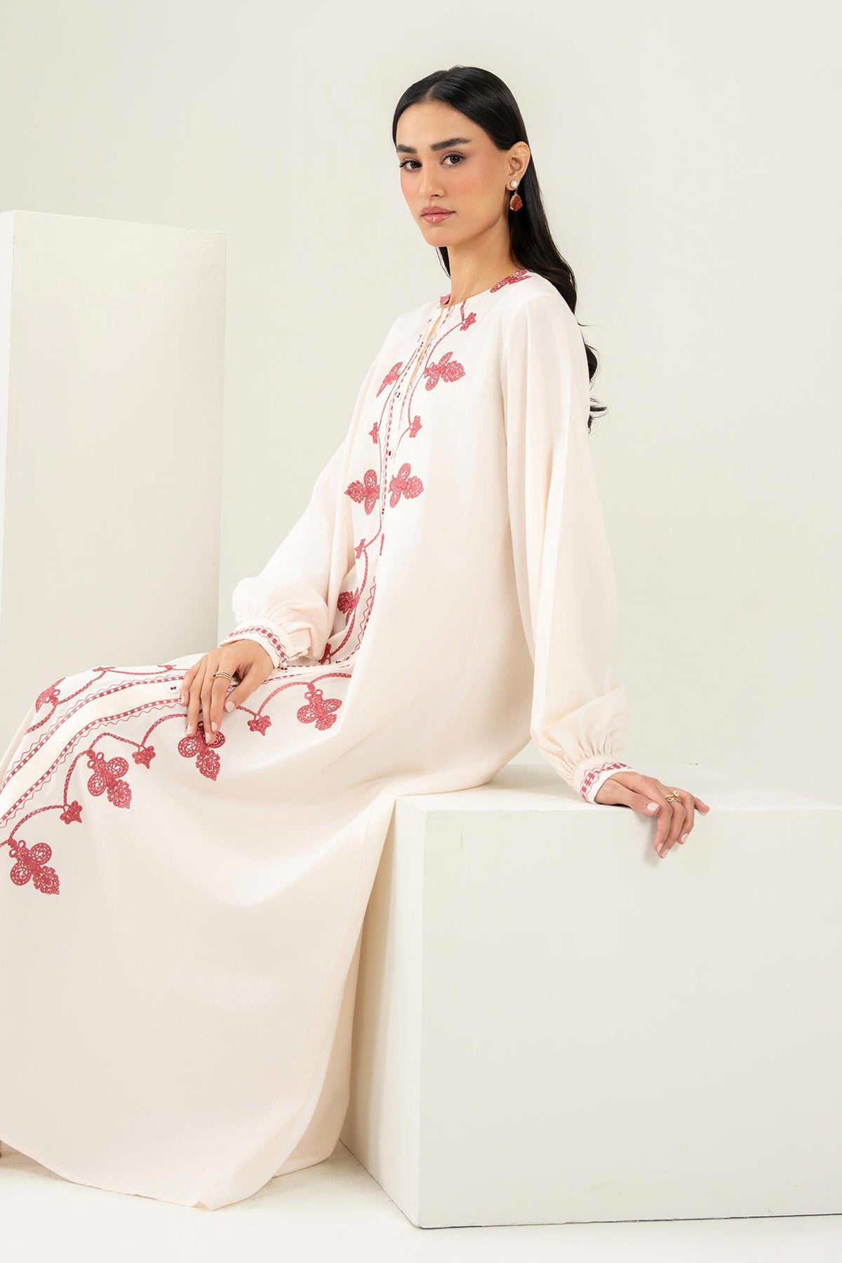 Nishat UK - Off White Embroidered Banarasi 1 Piece ready to wear