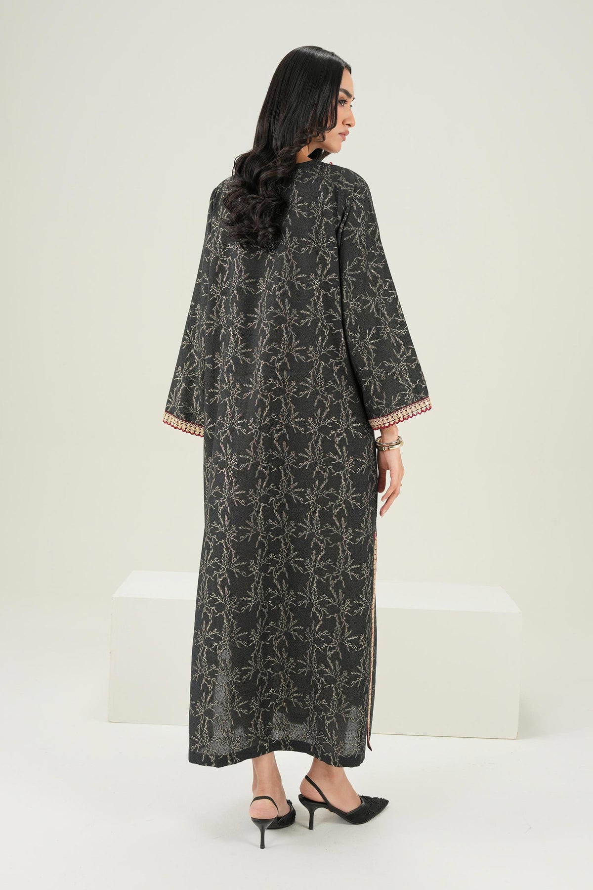 Nishat UK - Black Embroidered Jacquard 1 Piece ready to wear