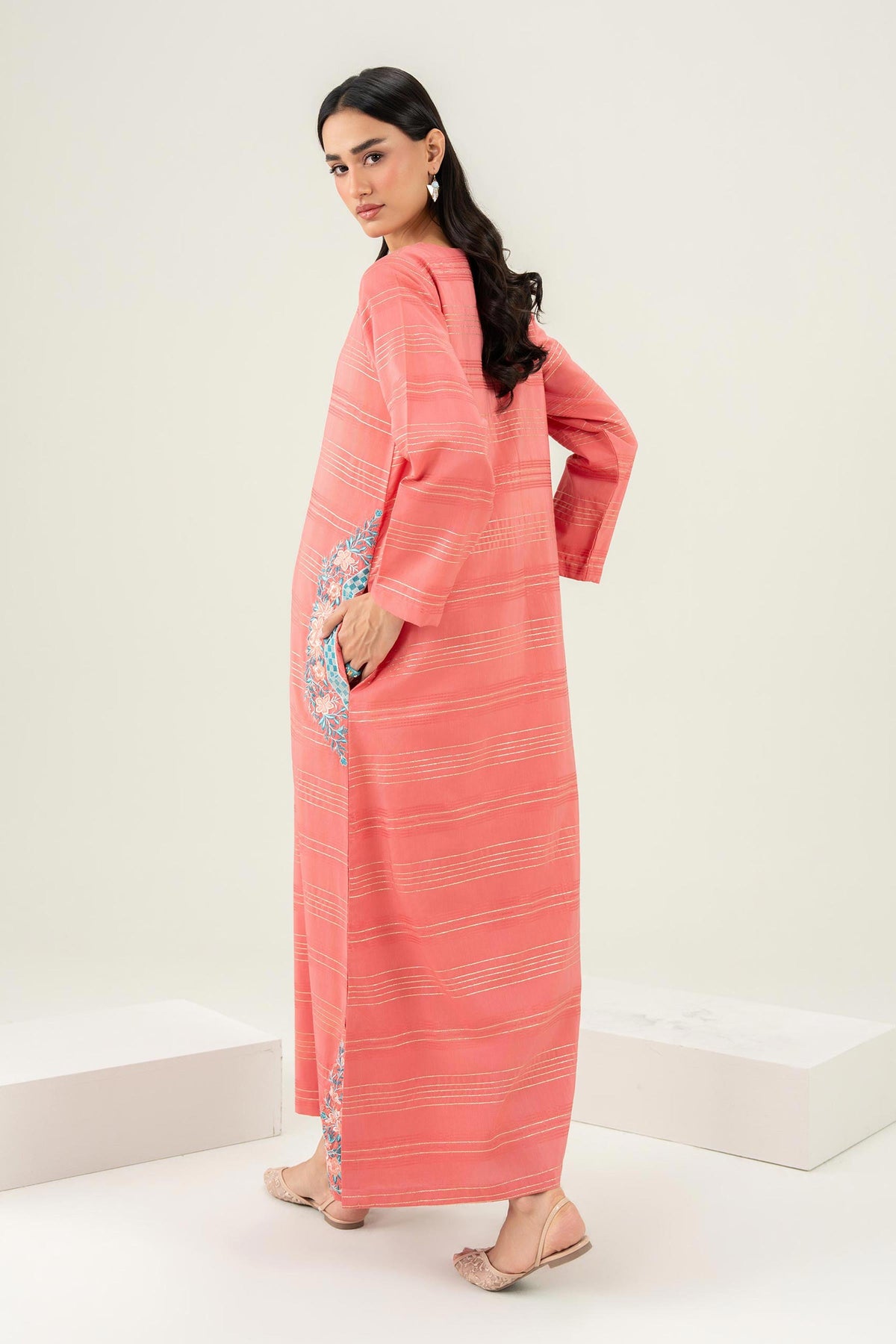 Nishat UK - Orange Embroidered Fancy Gold 1 Piece ready to wear
